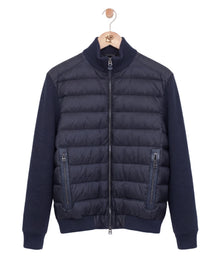 The Knit Sleeve Down Jacket Navy Blue
