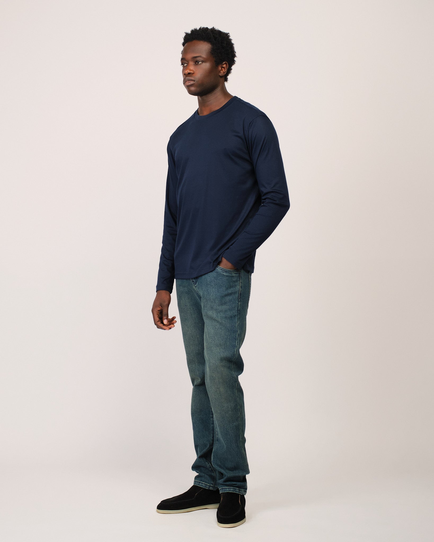 Mercerized Longsleeve Navy