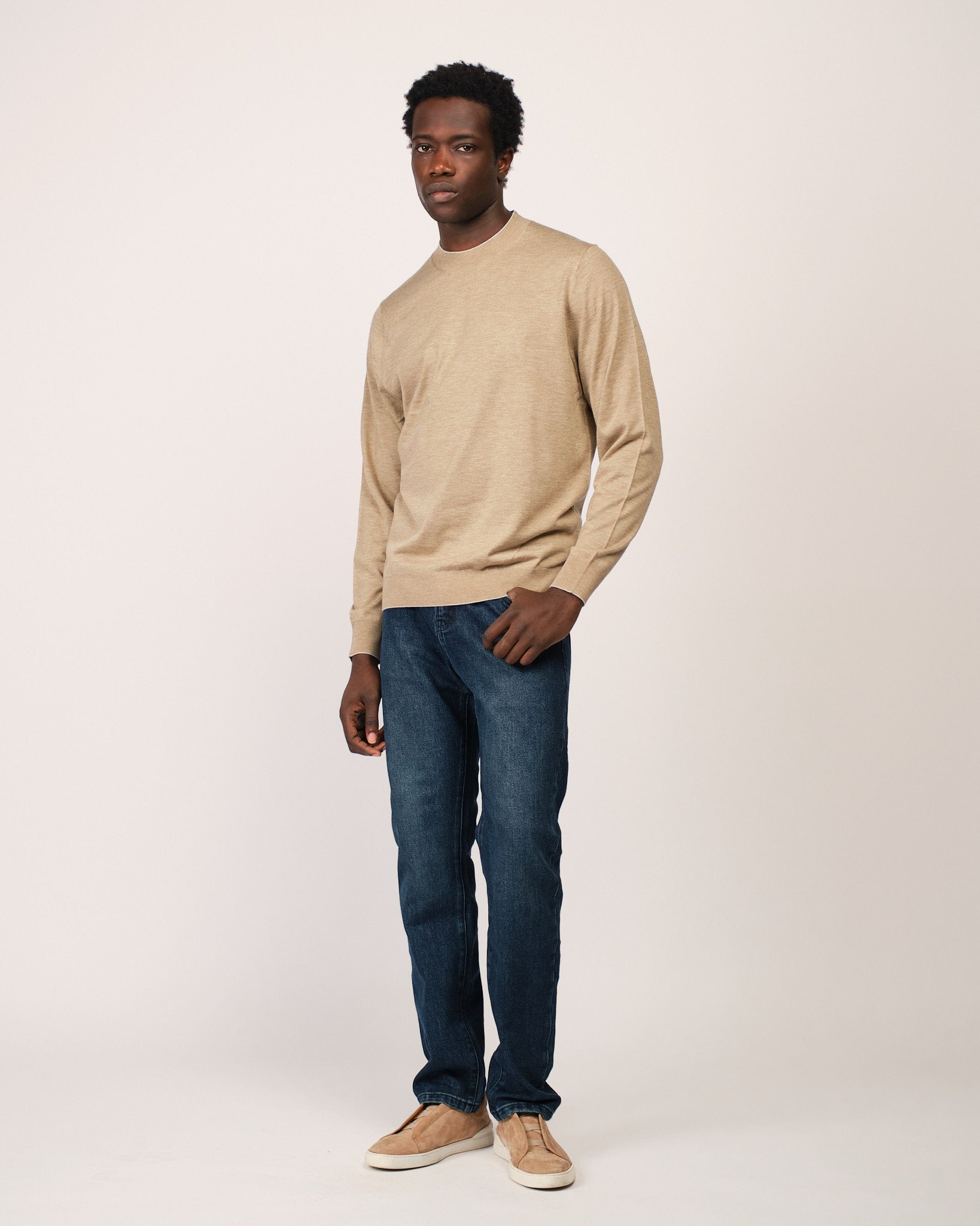 The Fine Cashmere Crewneck Beige