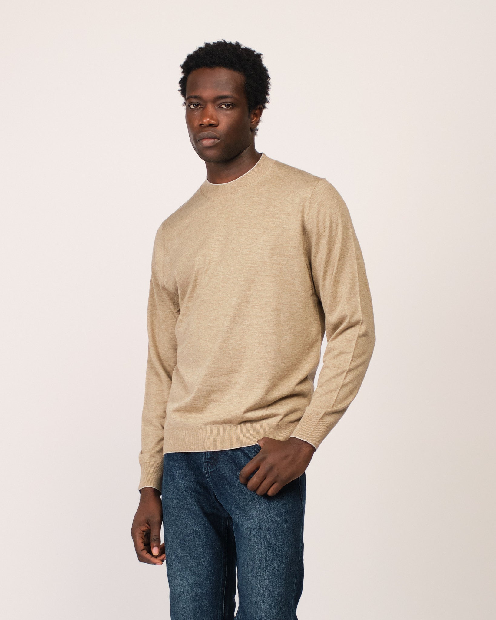 The Fine Cashmere Crewneck Beige