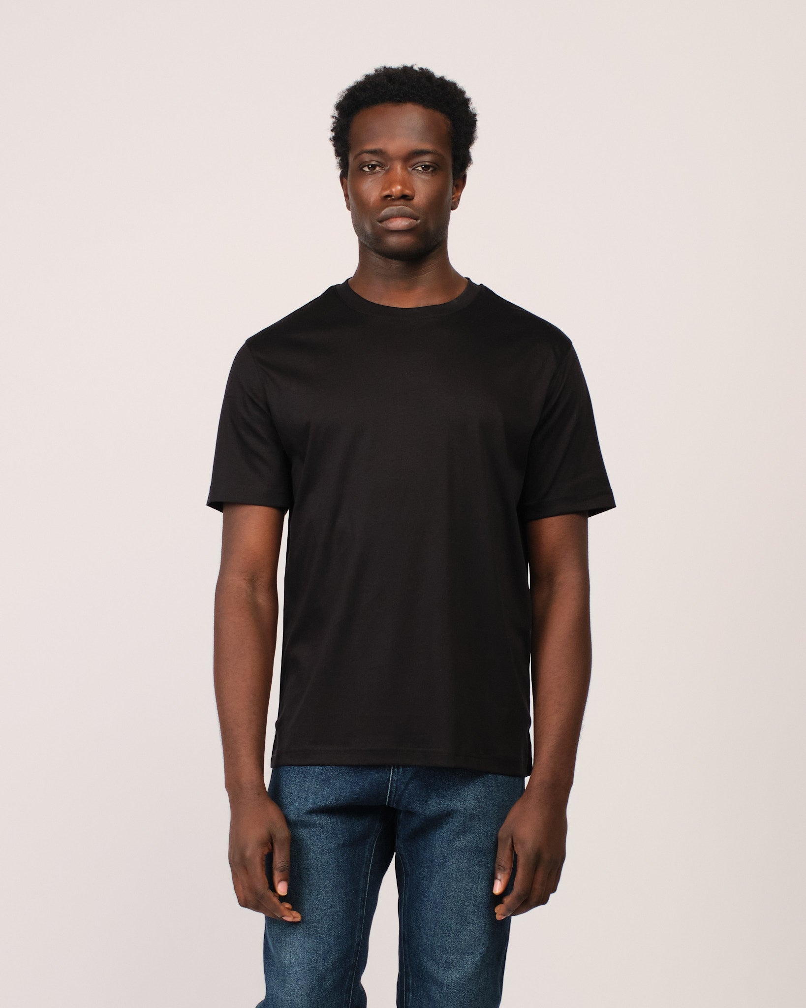 Mercerized Short Sleeve Black