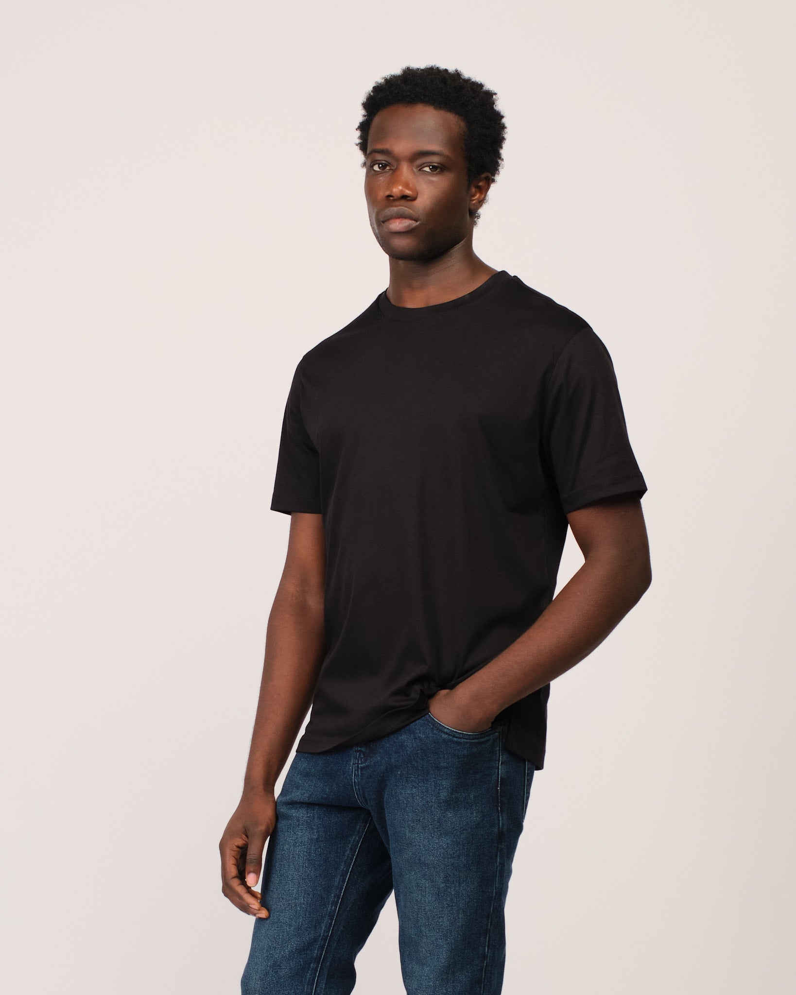 Mercerized Short Sleeve Black