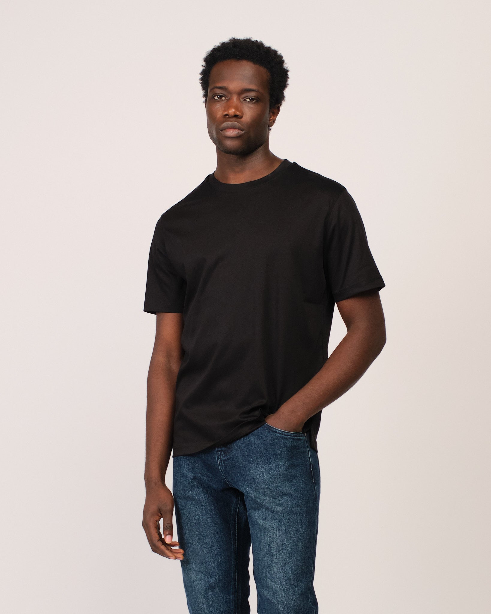 Mercerized Short Sleeve Black