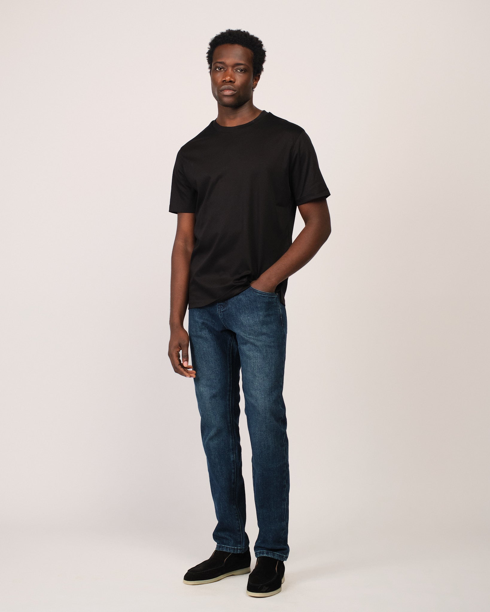 Mercerized Short Sleeve Black