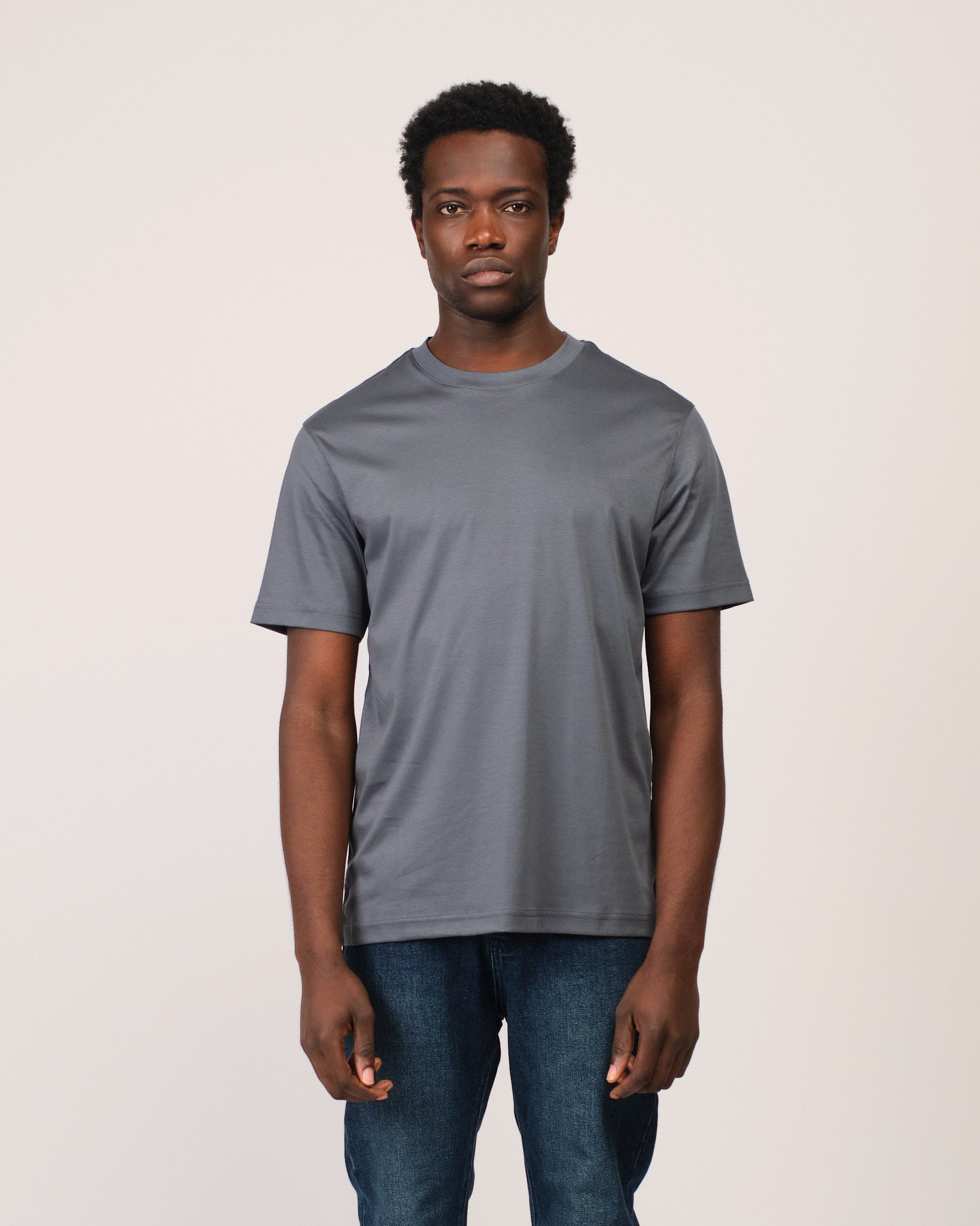 Mercerized Short Sleeve Grey