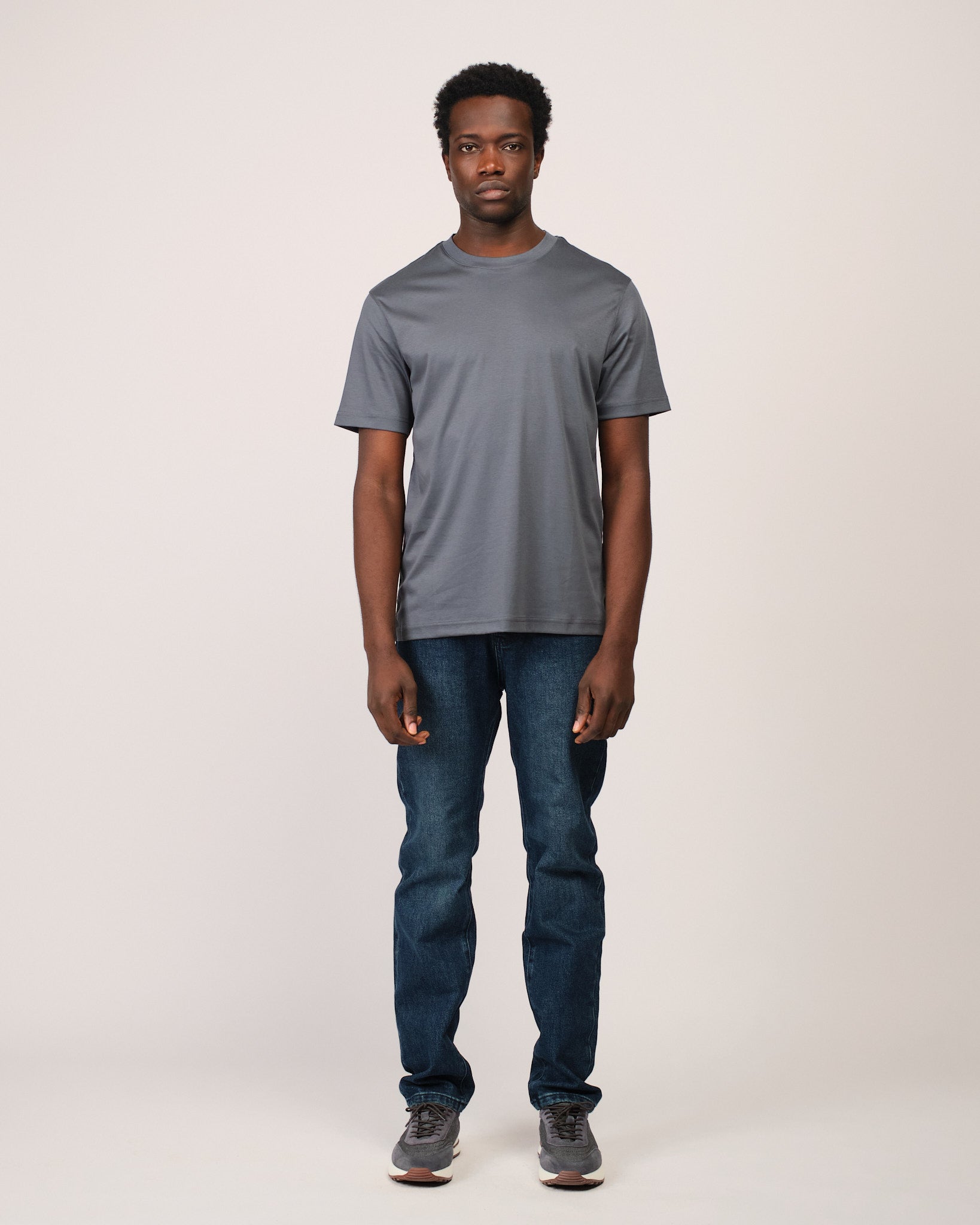 Mercerized Short Sleeve Grey