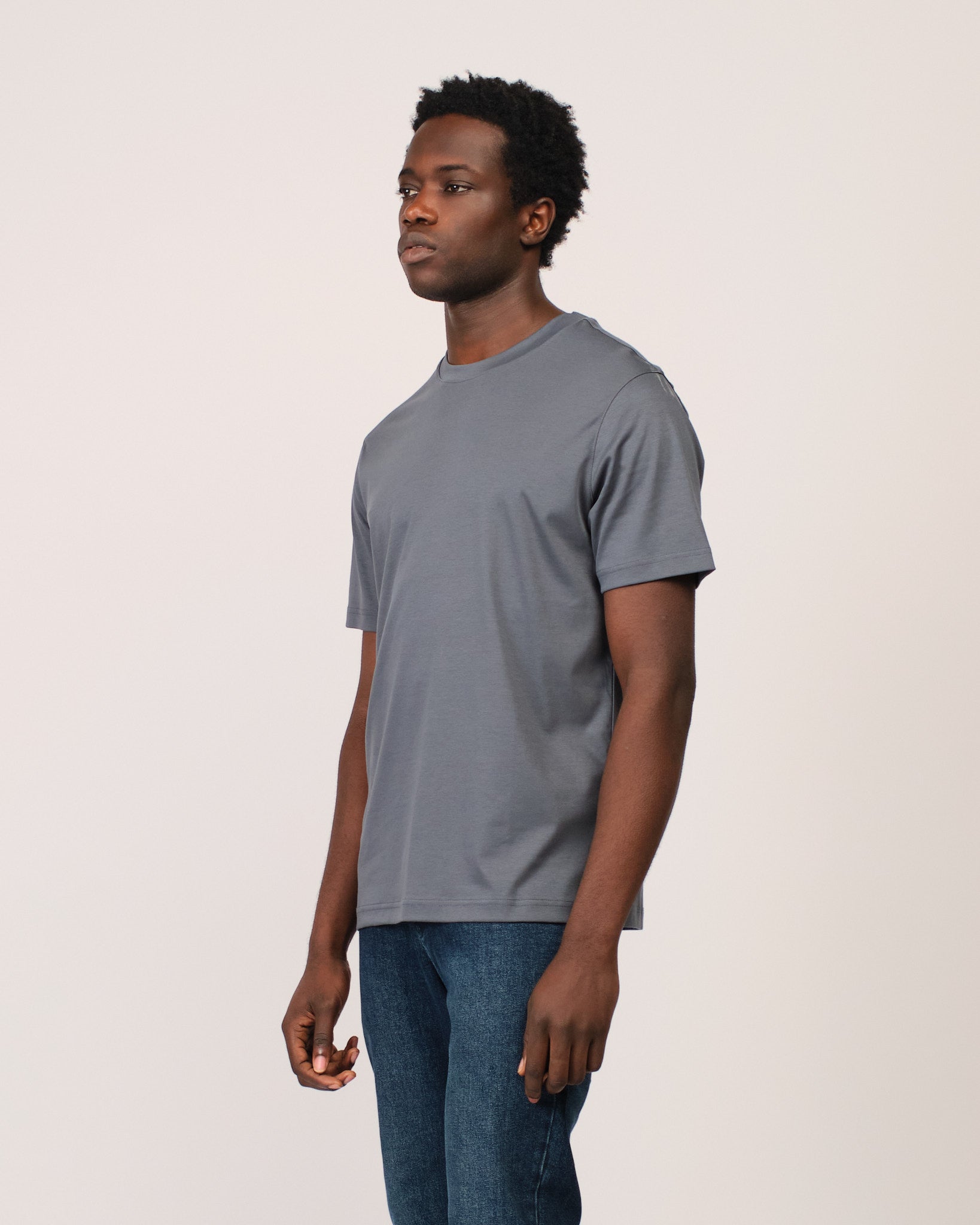 Mercerized Short Sleeve Grey