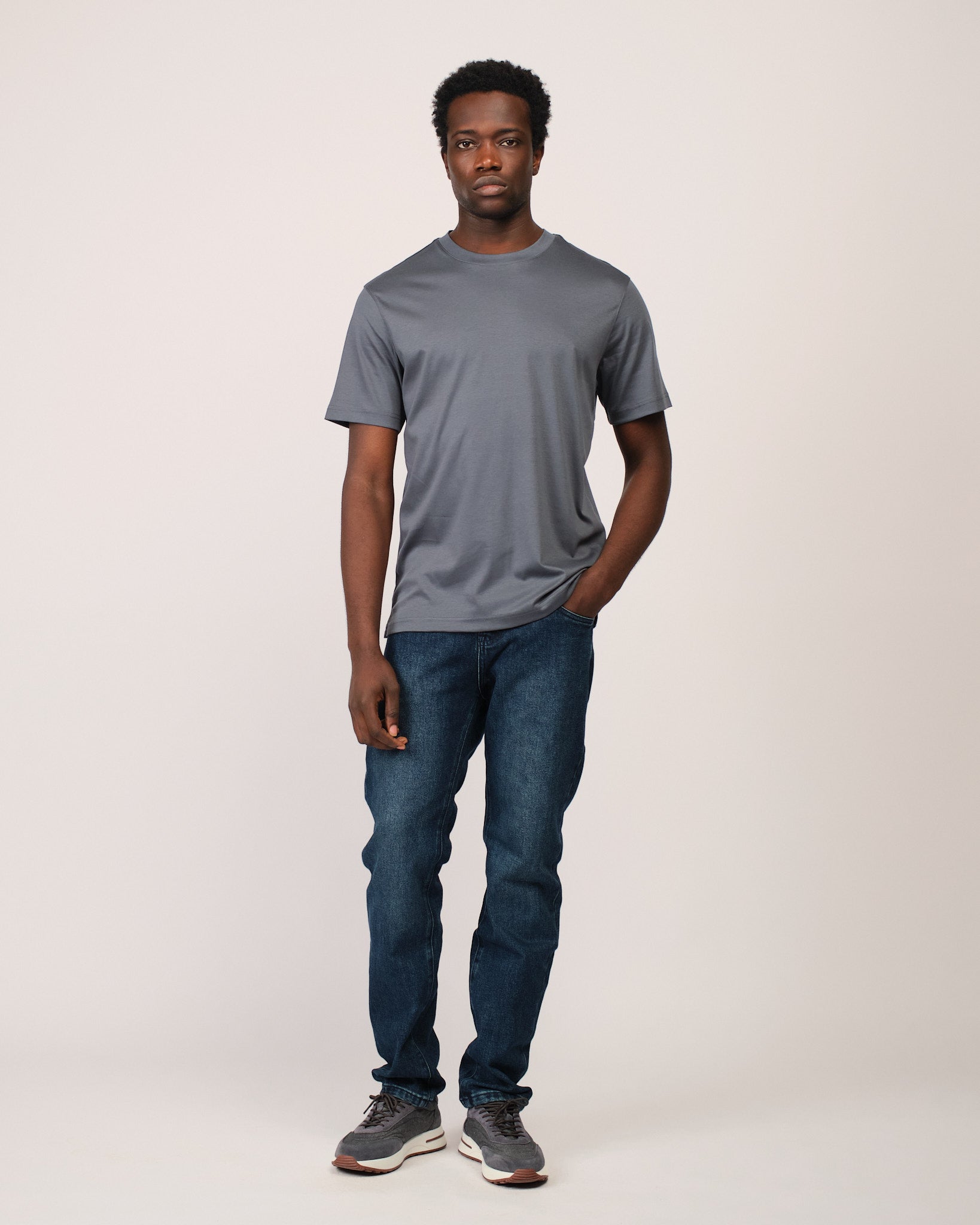 Mercerized Short Sleeve Grey