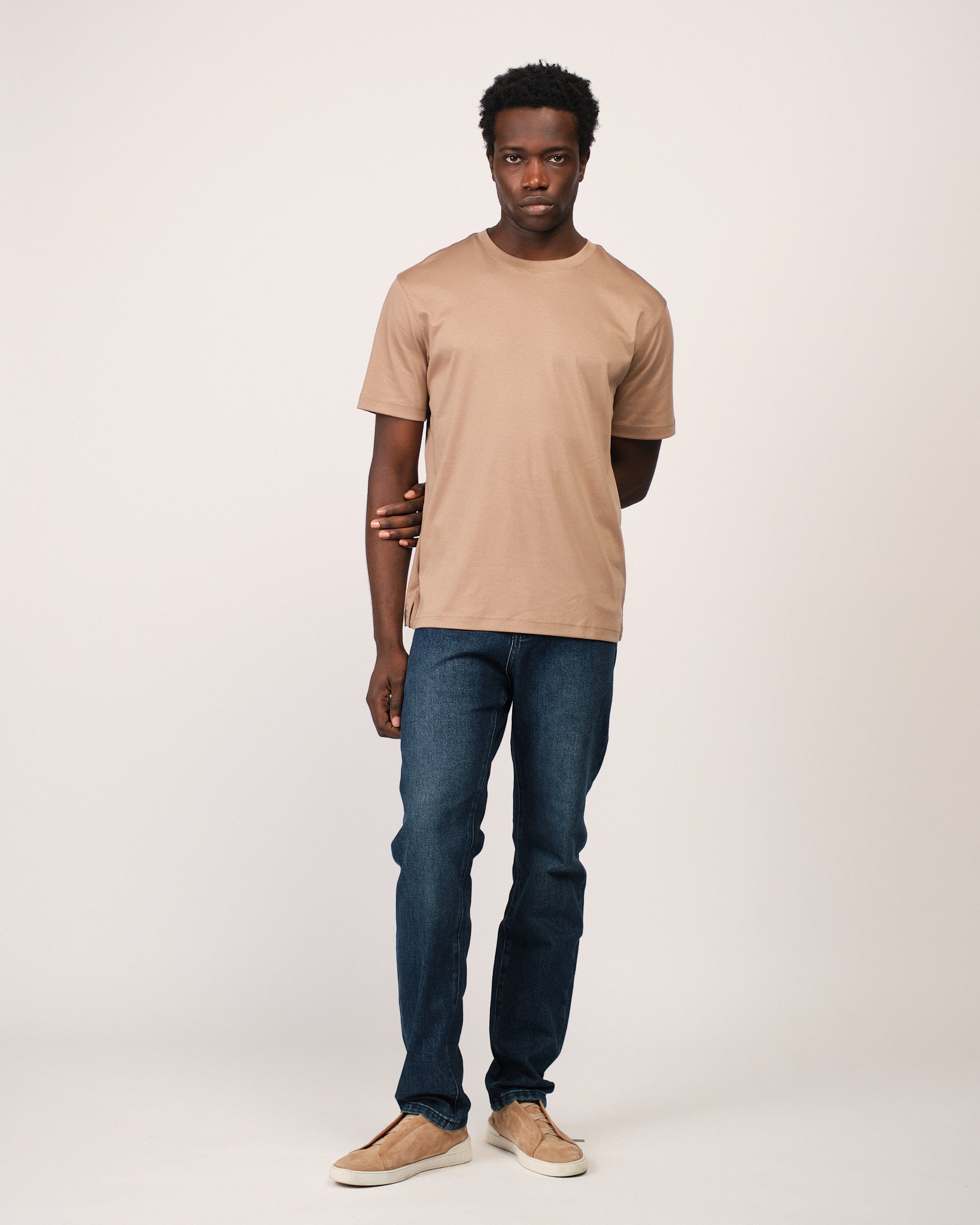 Mercerized Short Sleeve Beige