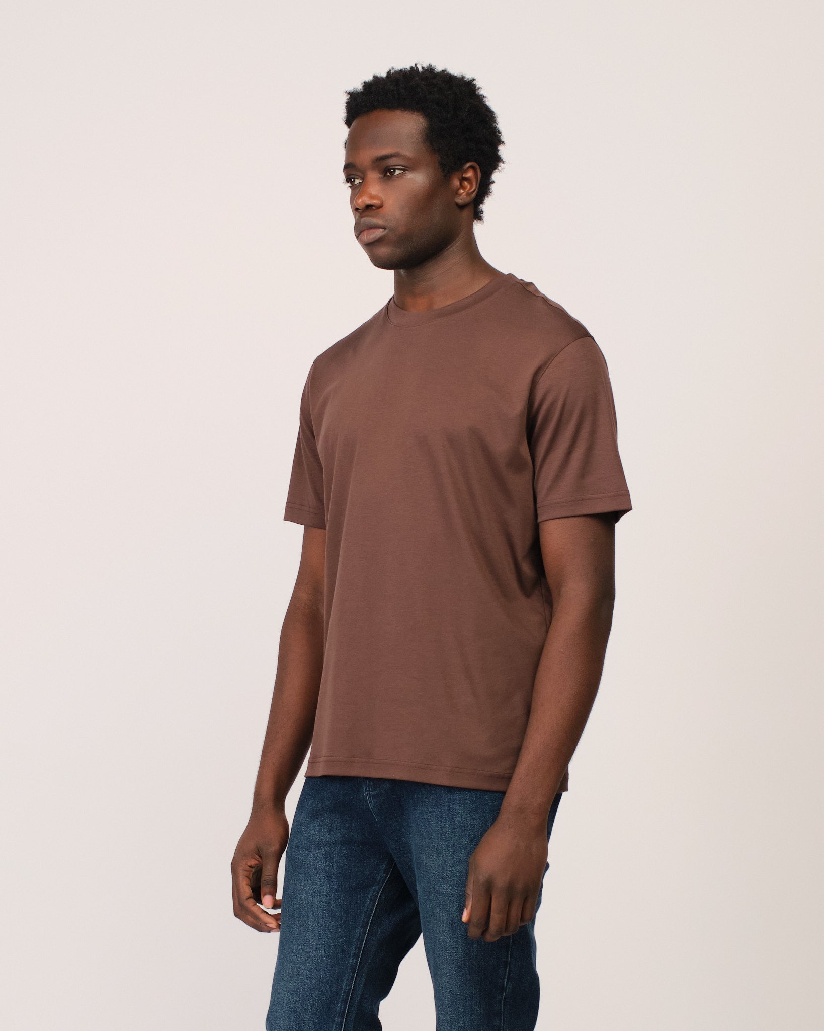 Mercerized Short Sleeve Brown
