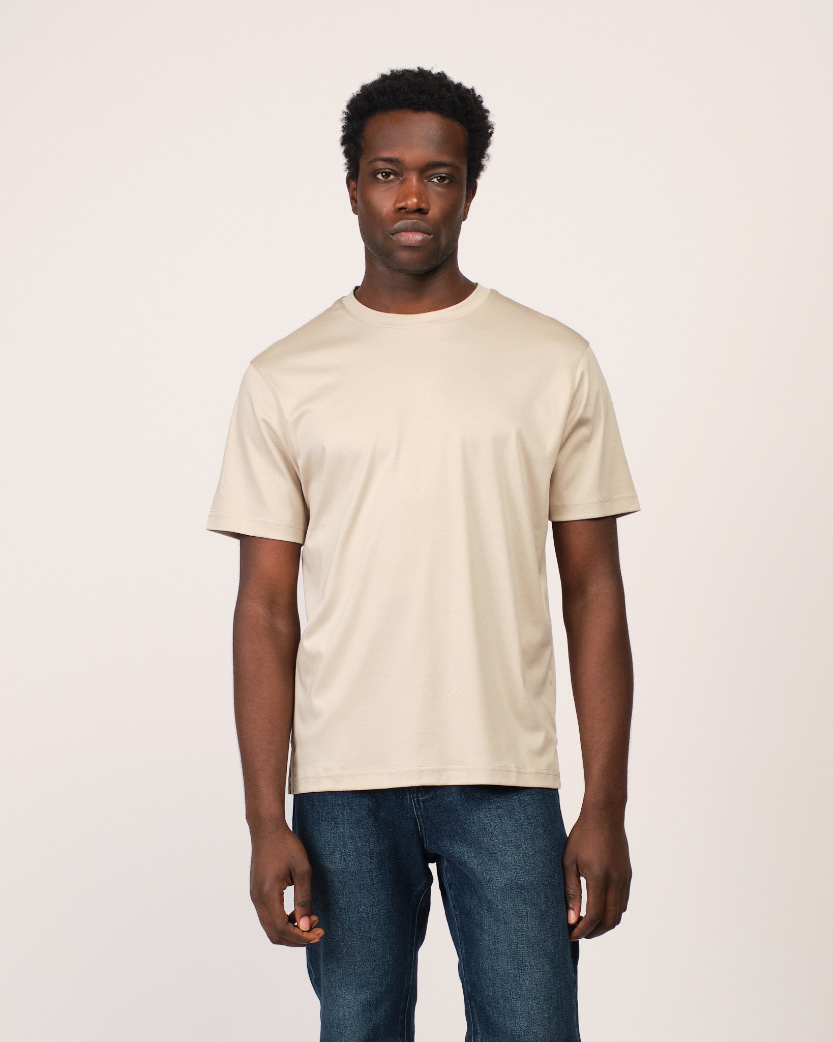 Mercerized Short Sleeve Cream