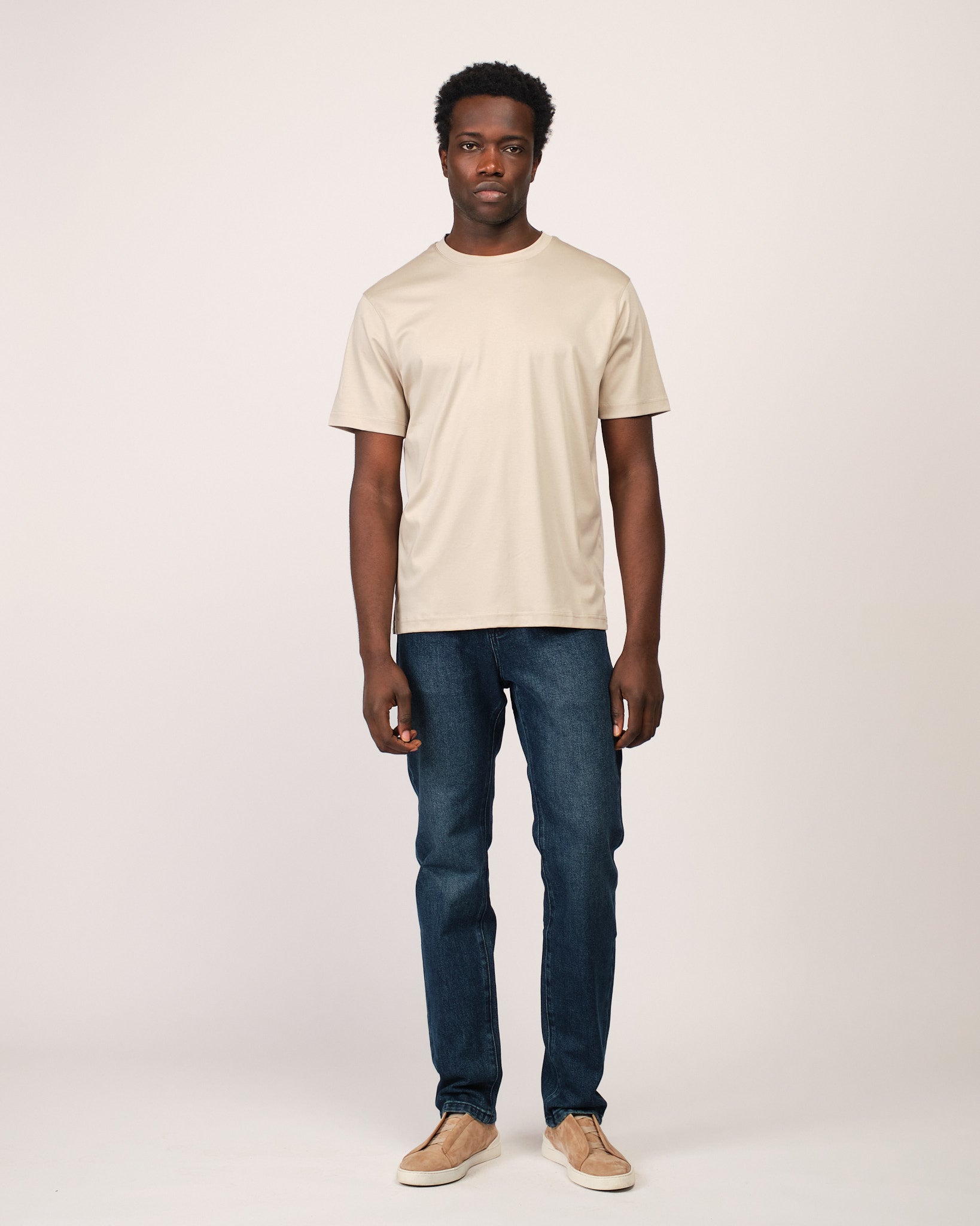 Mercerized Short Sleeve Cream