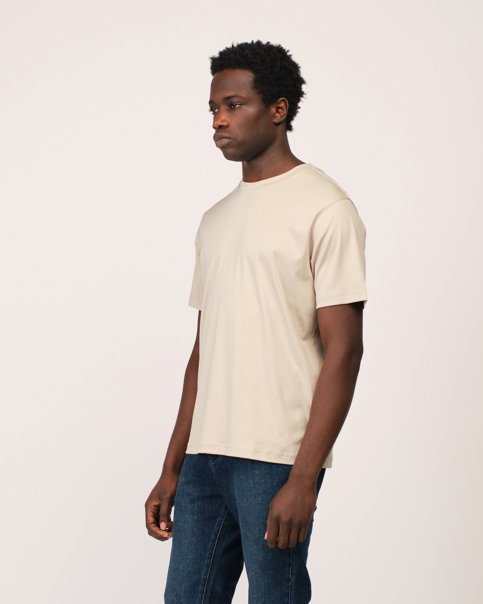 Mercerized Short Sleeve Cream