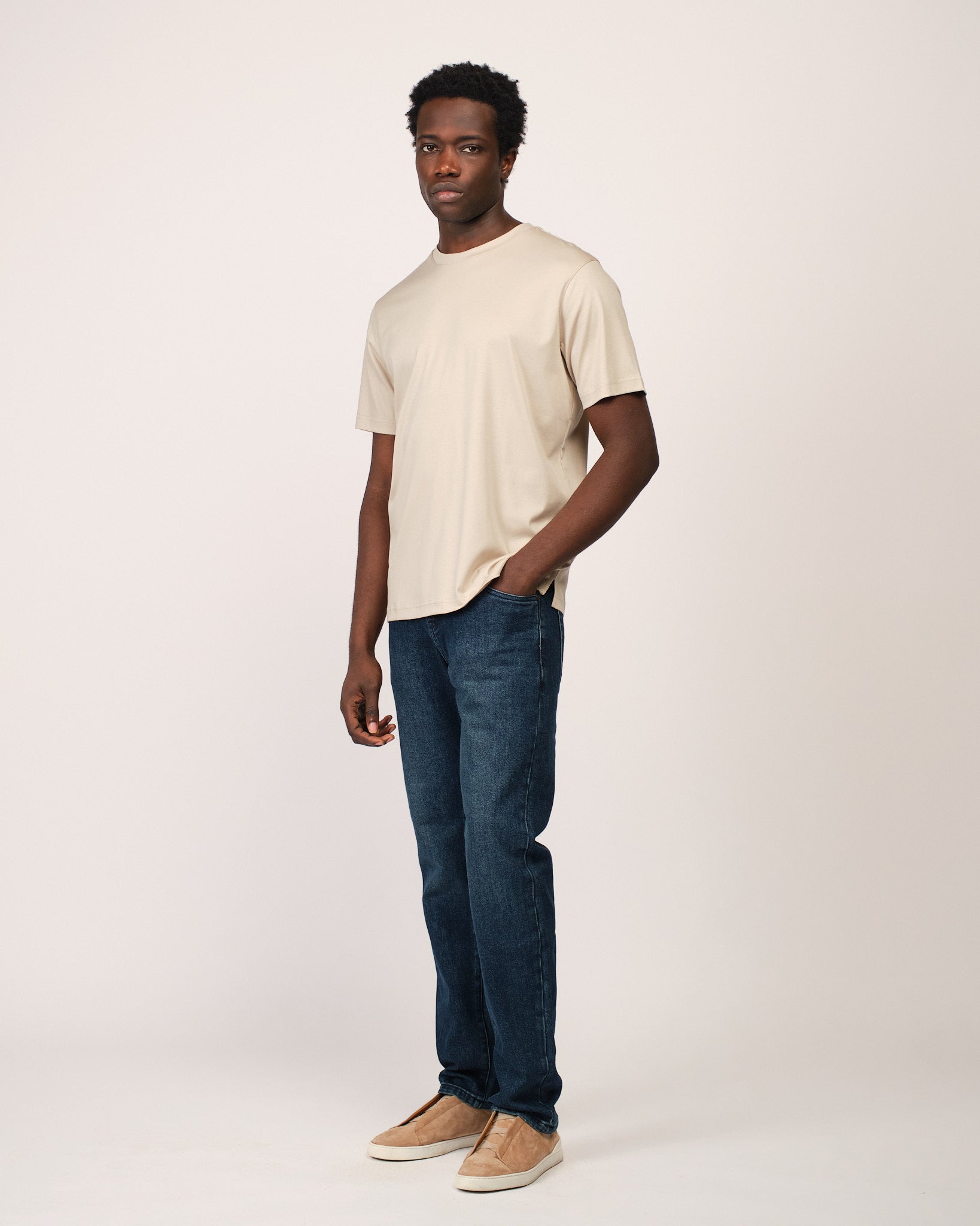 Mercerized Short Sleeve Cream