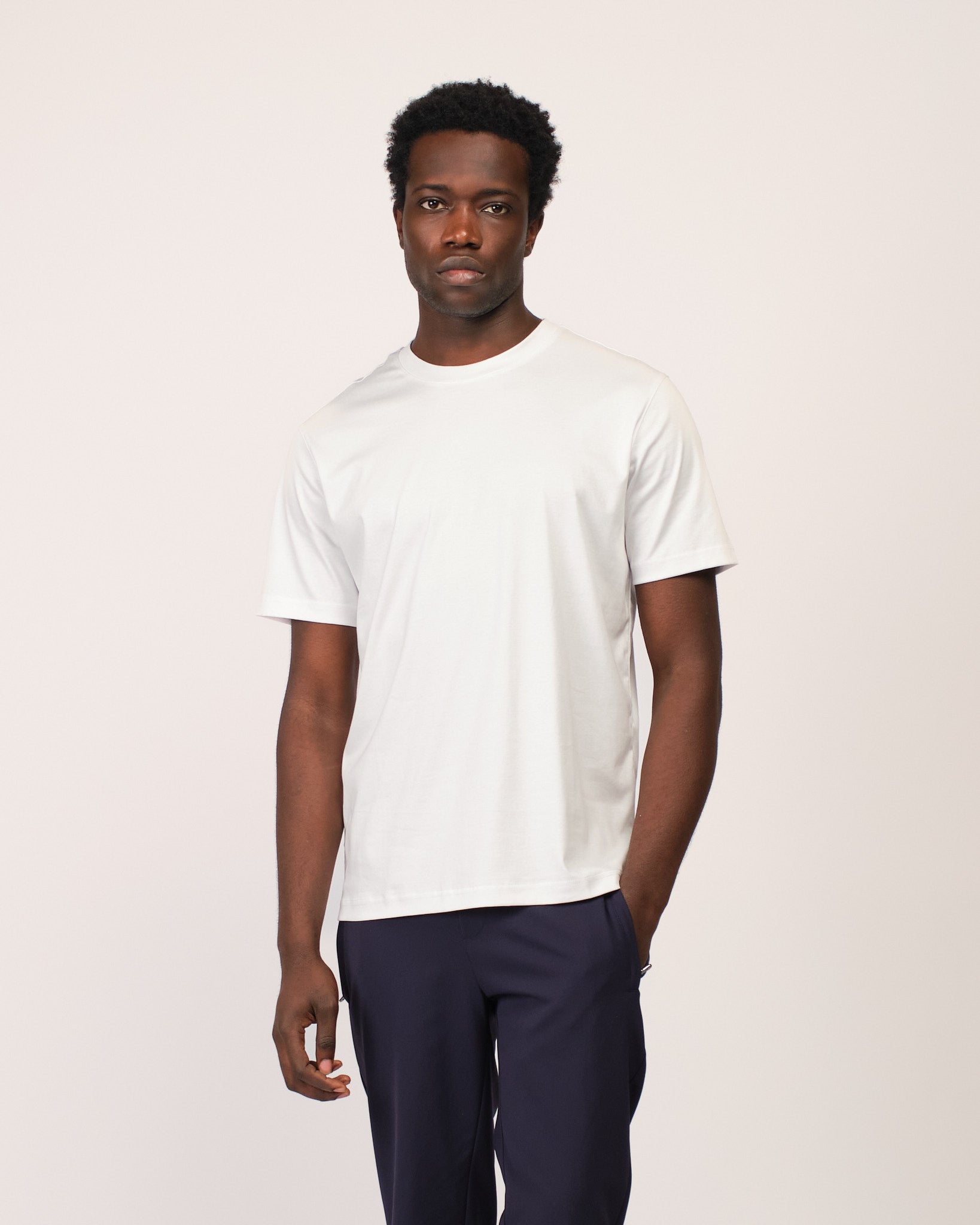 Mercerized Short Sleeve White