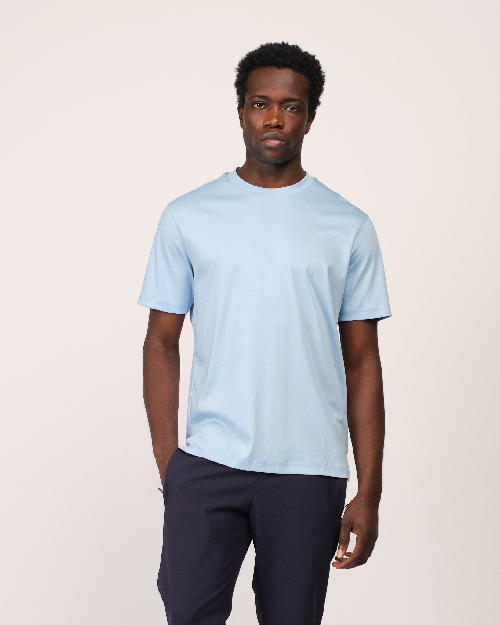 Mercerized Short Sleeve Baby Blue