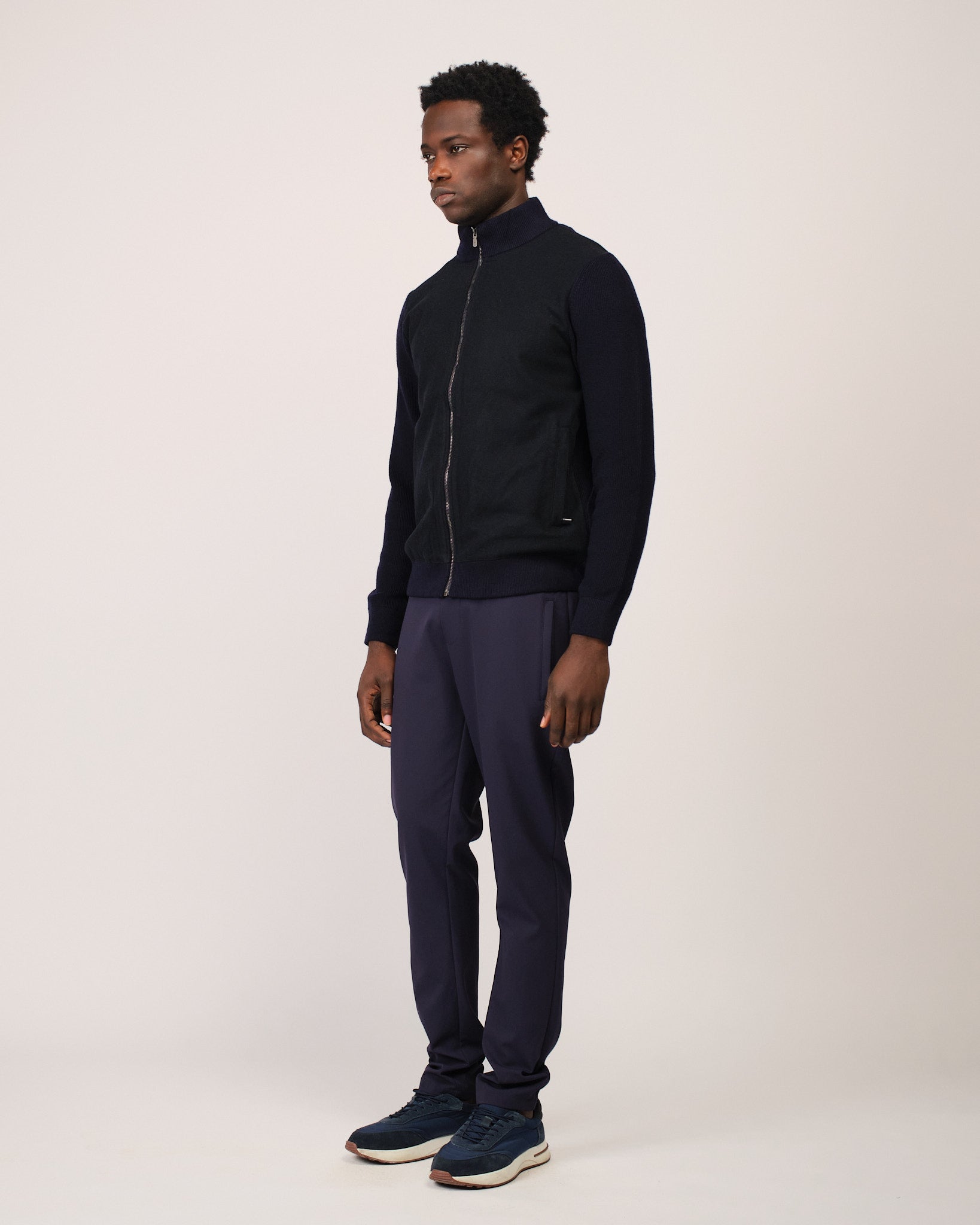 Two Tone Cardigan Navy