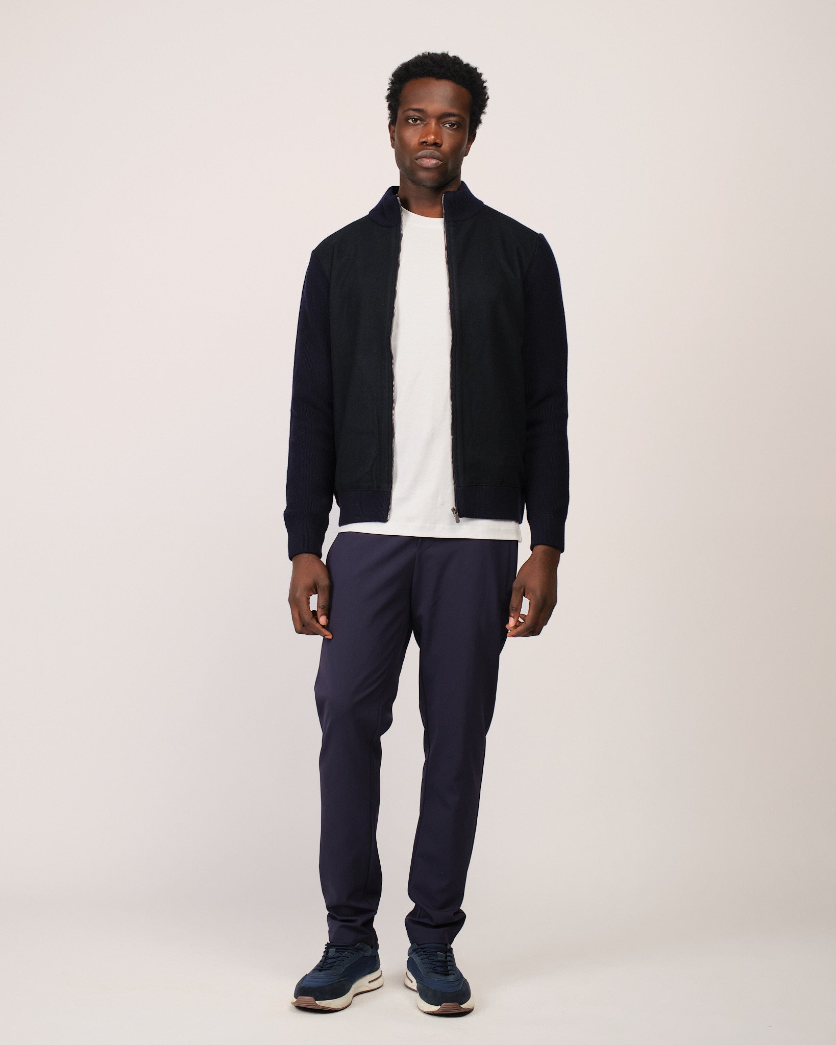 Two Tone Cardigan Navy