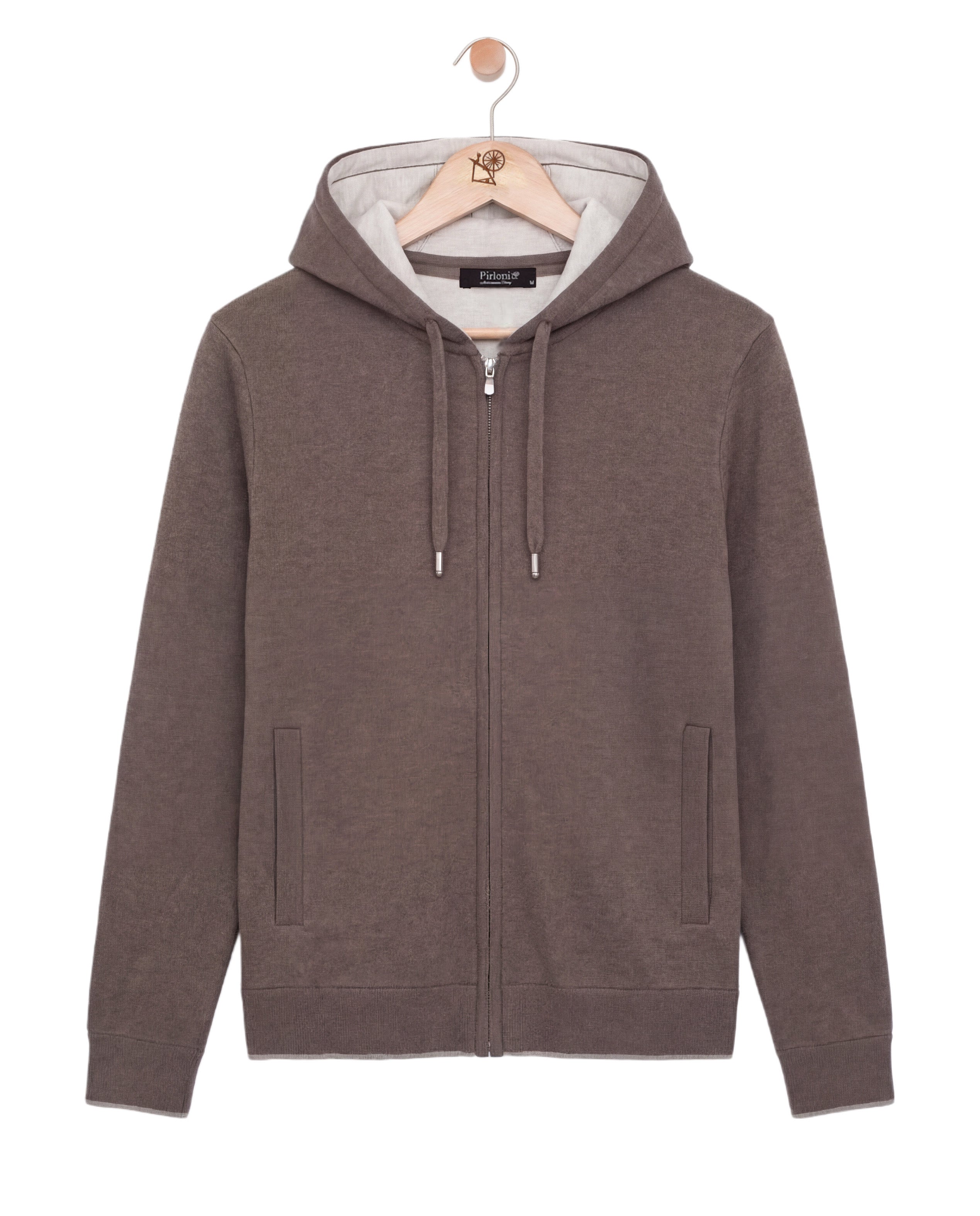 Two Tone Knitwear Tracksuit Brown Beige