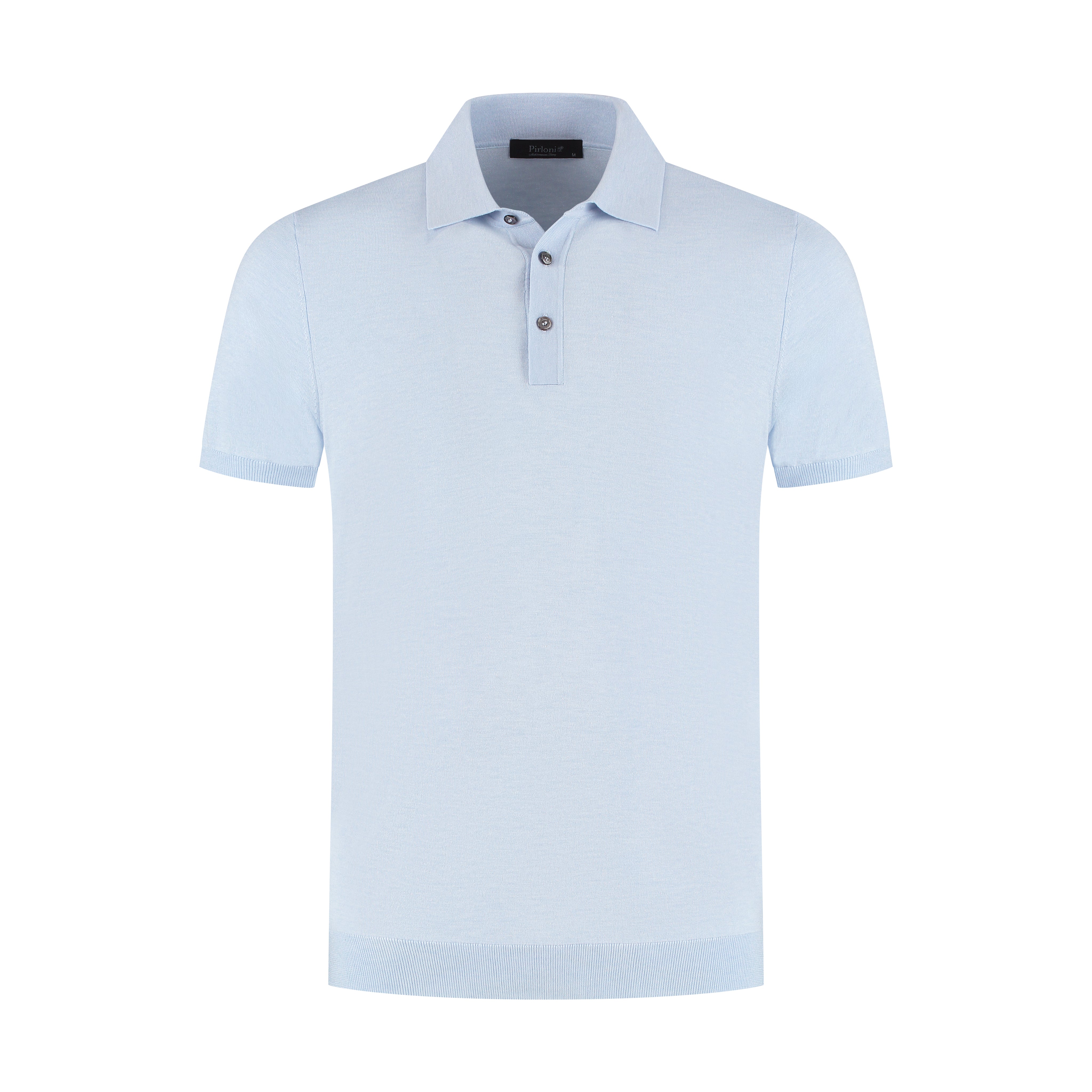 Light blue polo shirt on a white background