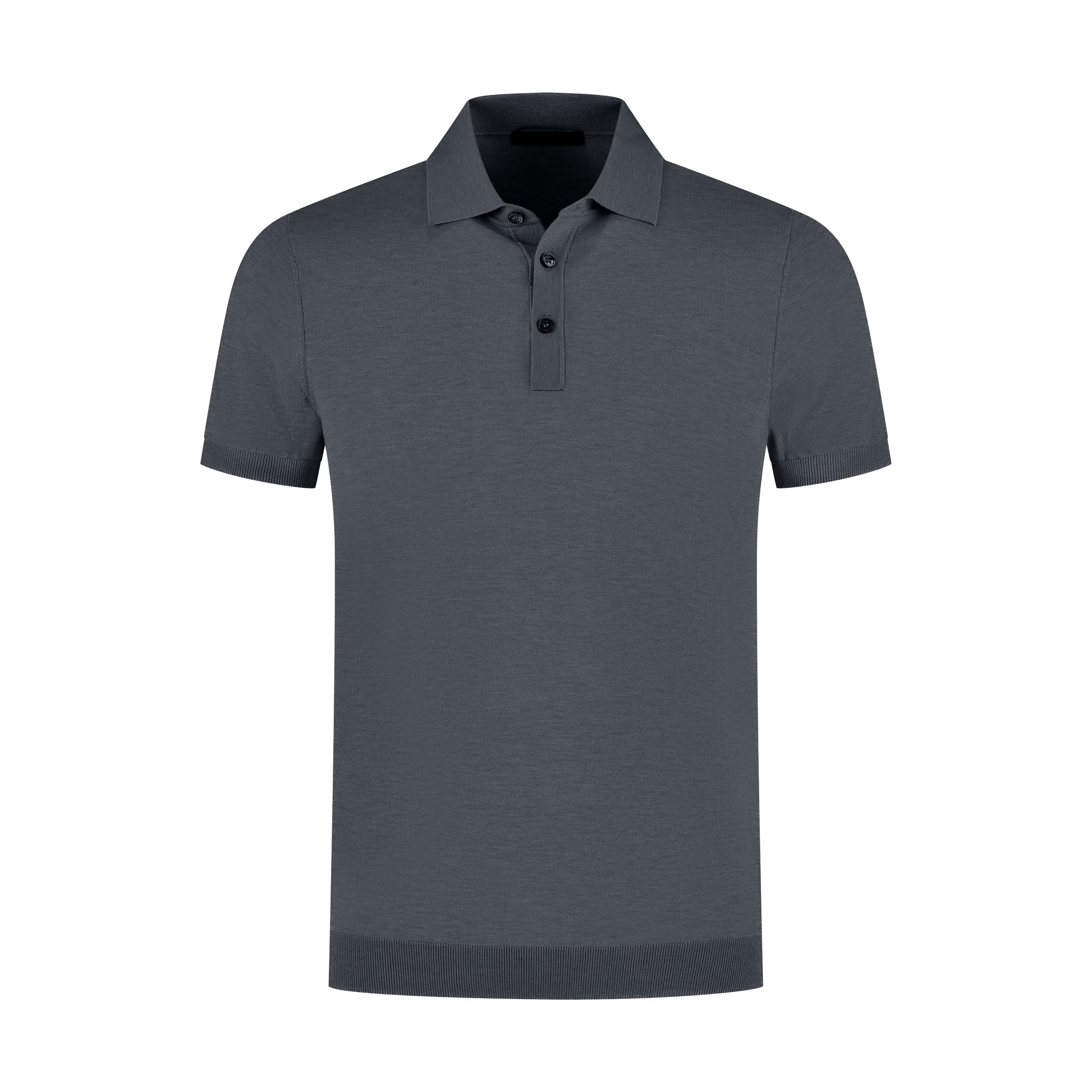 Gray polo shirt on a white background