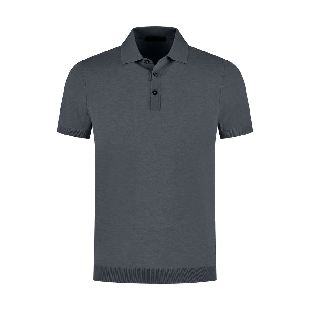 Gray polo shirt on a white background