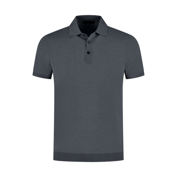 Gray polo shirt on a white background