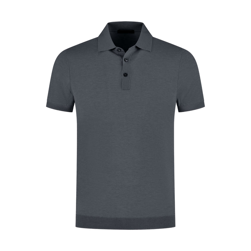 Gray polo shirt on a white background