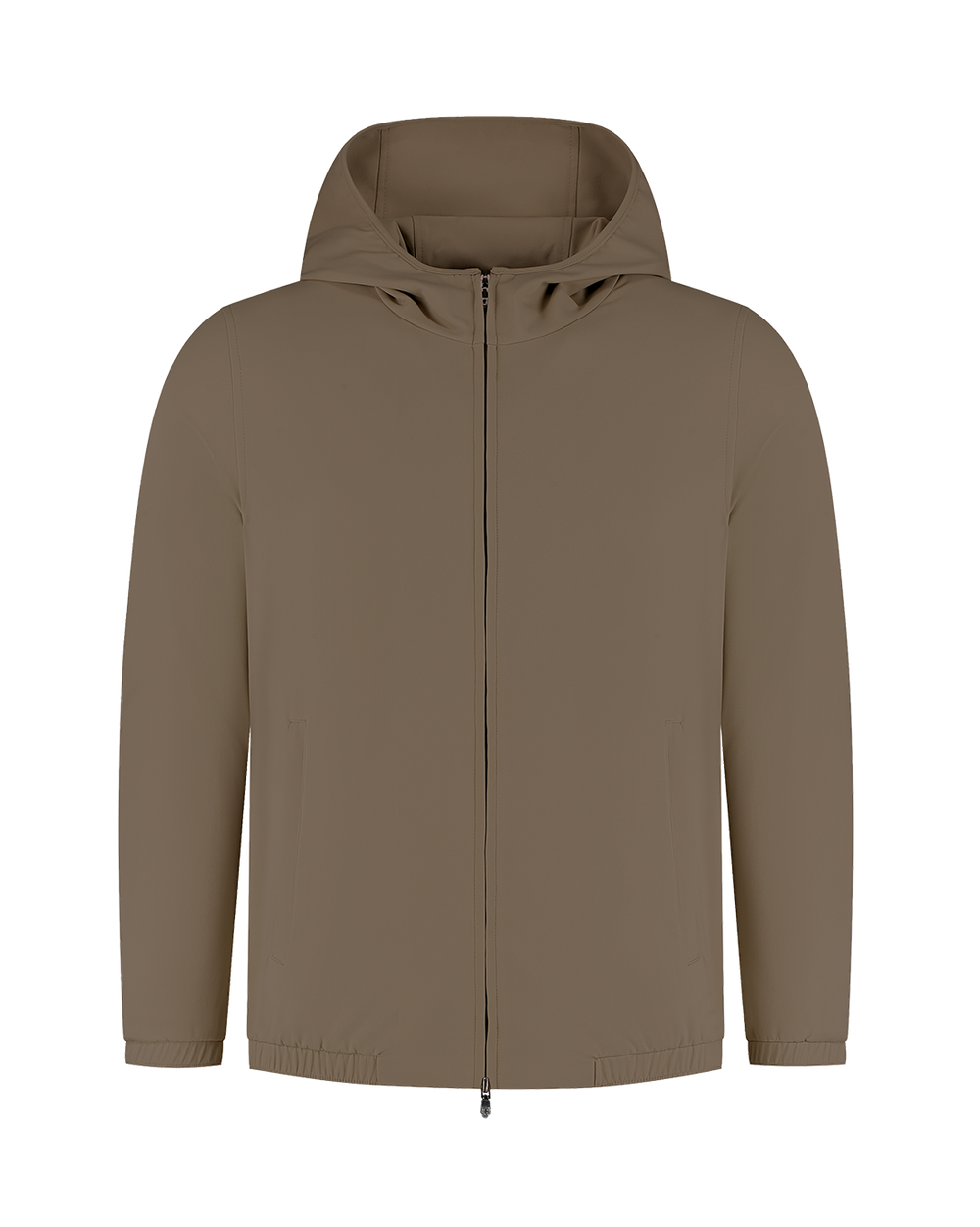 Brown hooded jacket on a white background