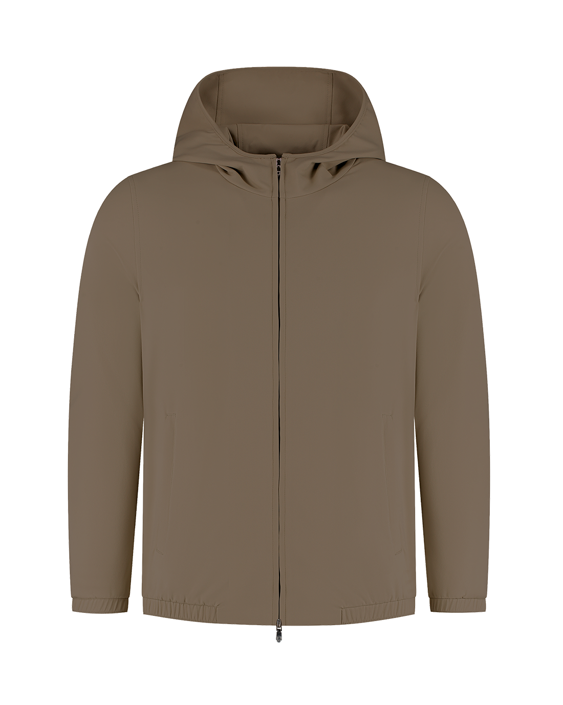 Brown hooded jacket on a white background
