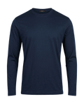 Navy blue long-sleeve shirt on a white background