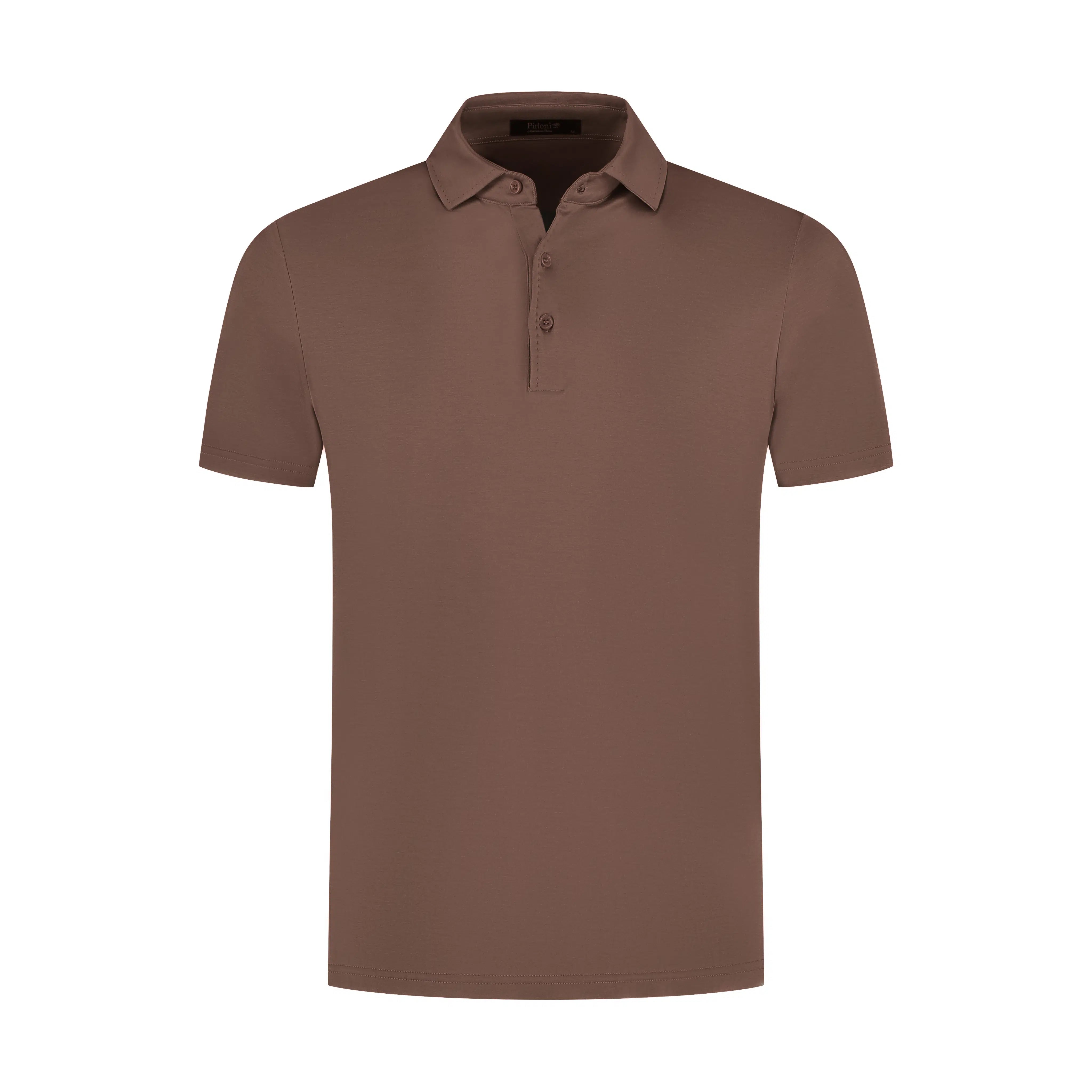 Brown polo shirt on a white background