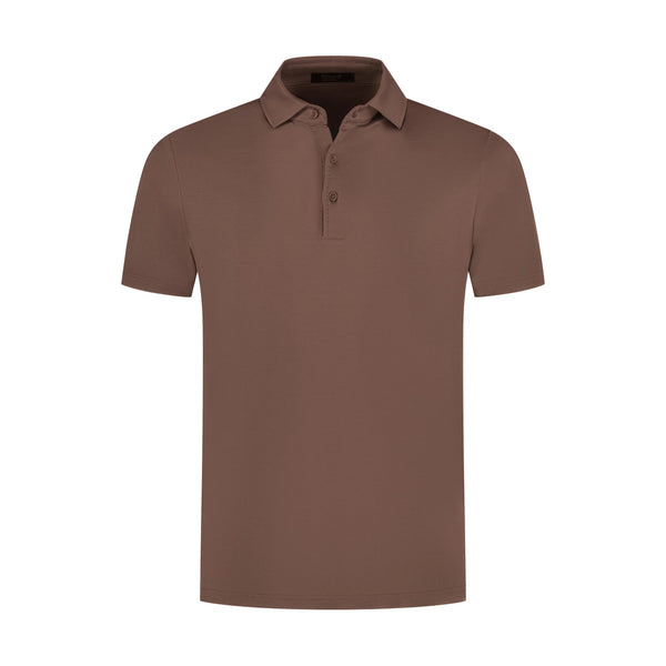 Brown polo shirt on a white background