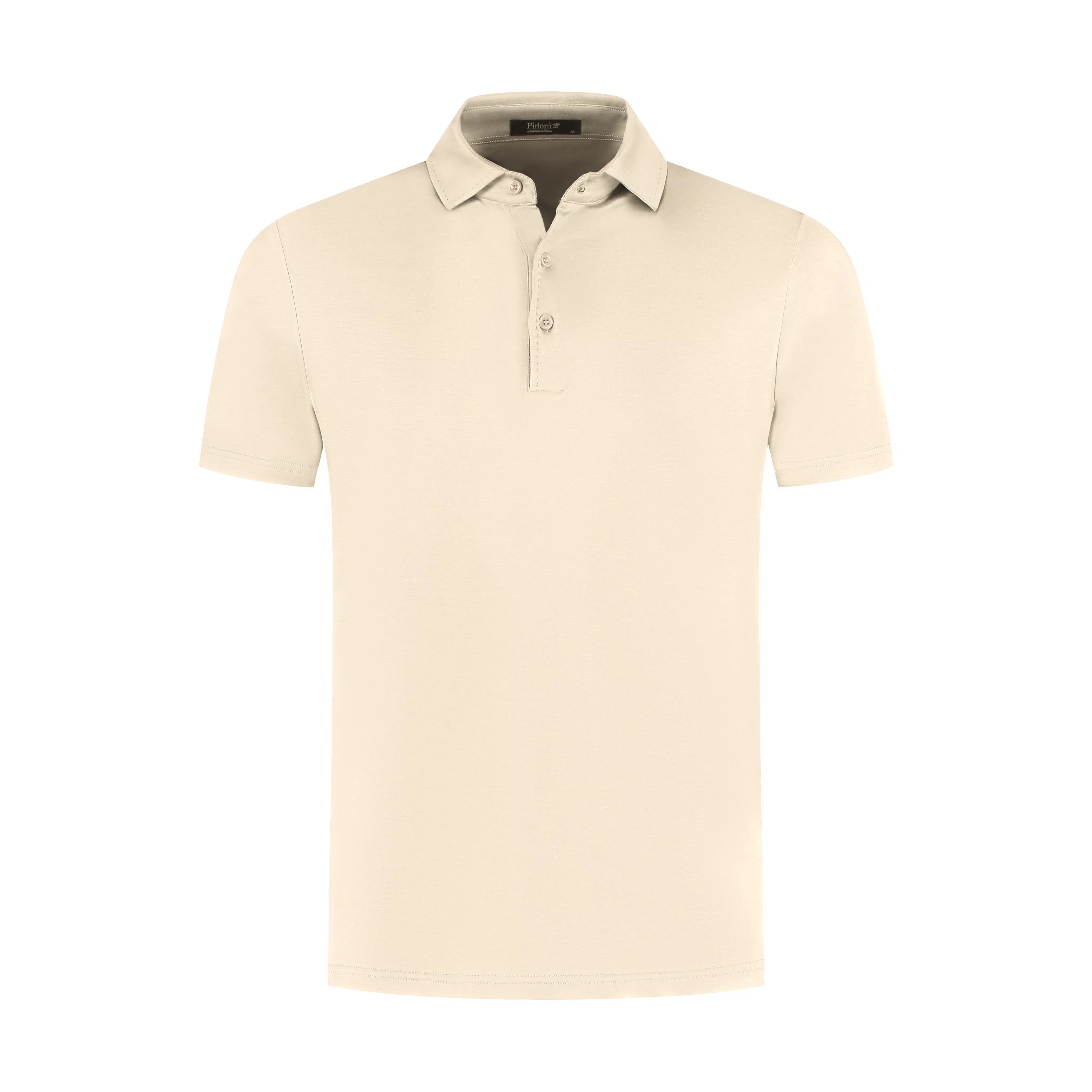 Beige polo shirt on a white background