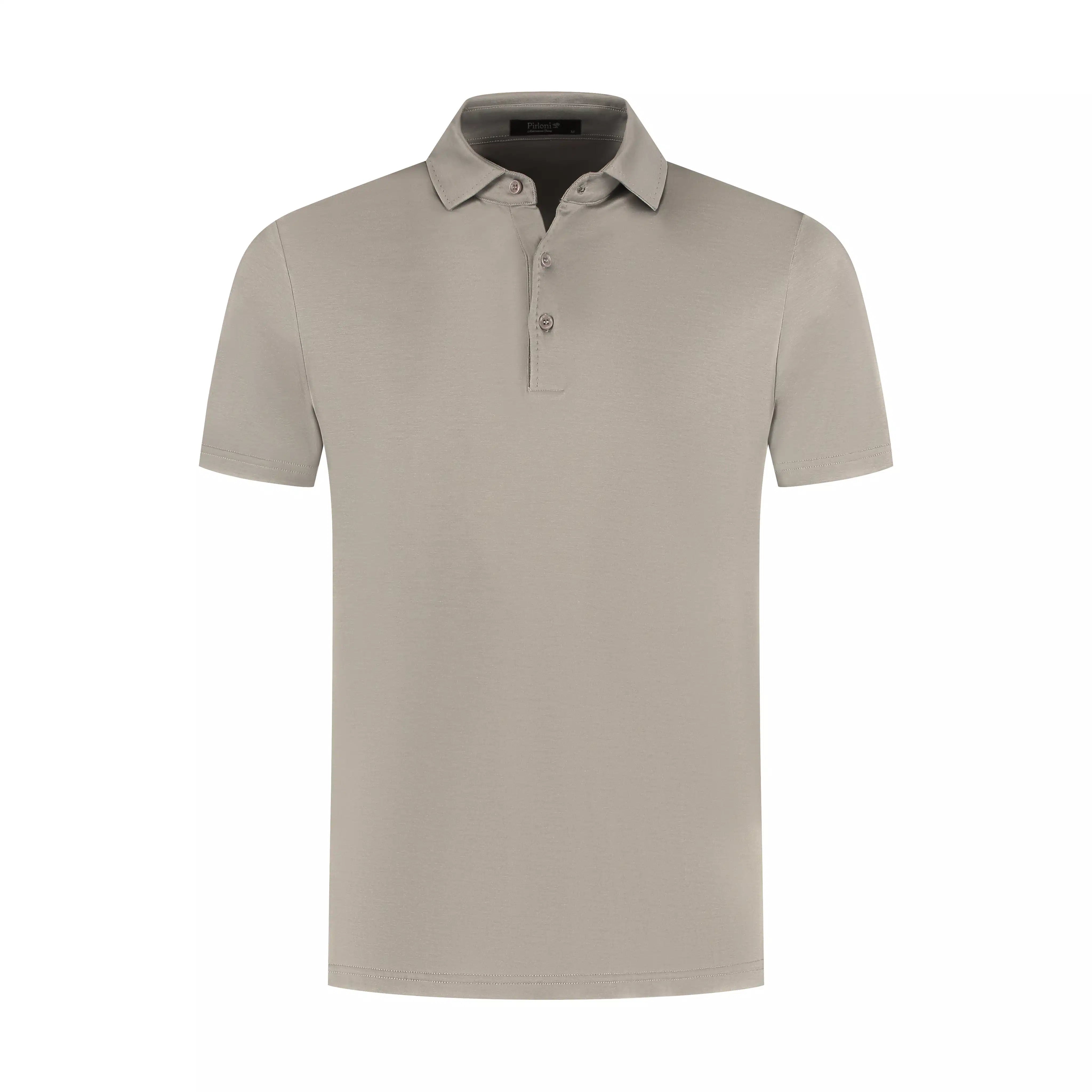Beige polo shirt on a white background