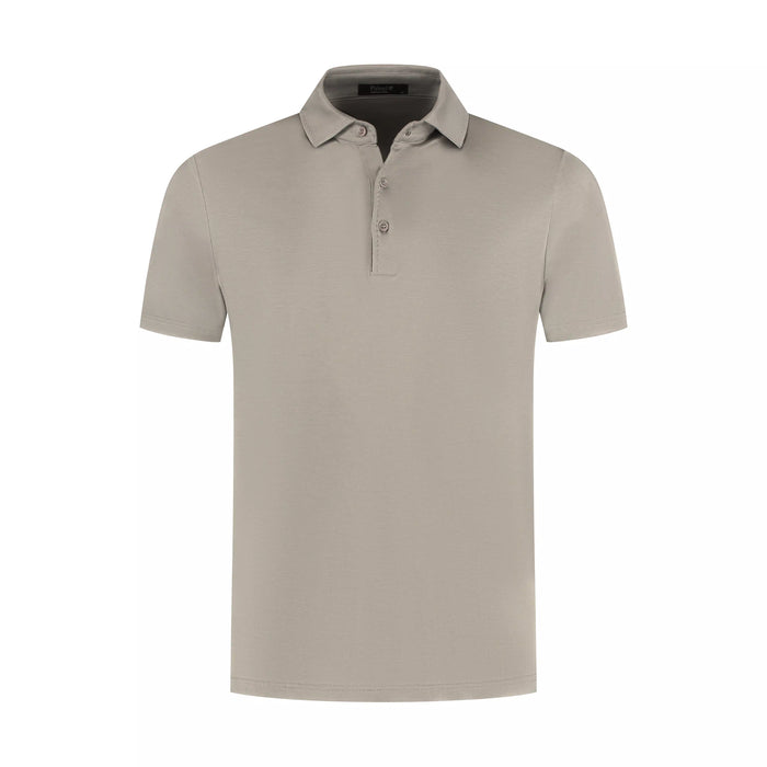 Beige polo shirt on a white background