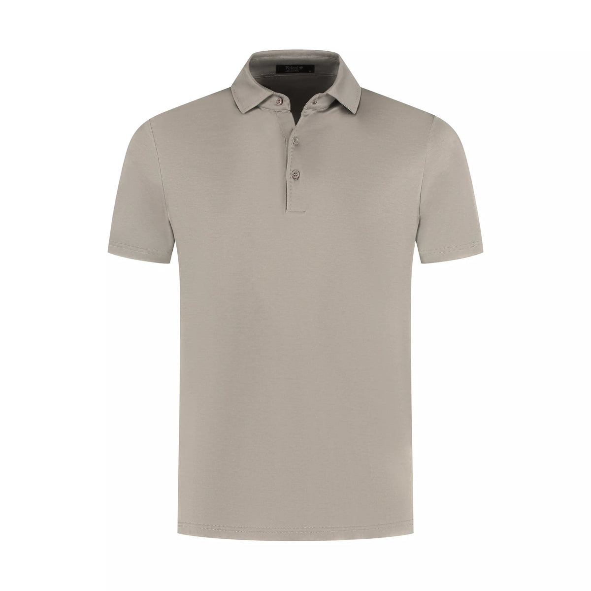 Beige polo shirt on a white background