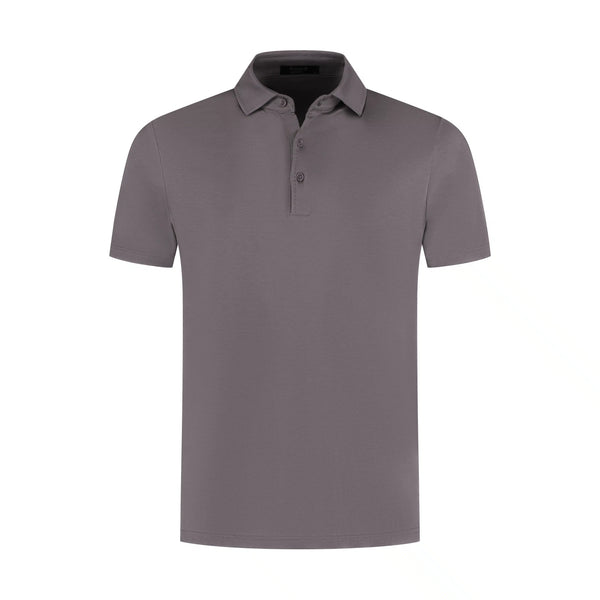 Gray polo shirt on a white background