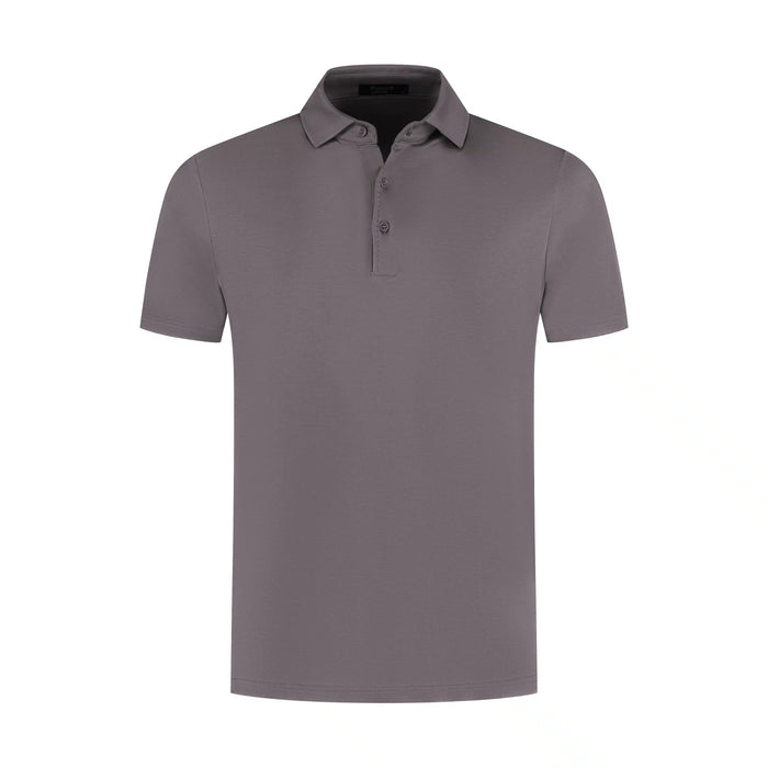 Gray polo shirt on a white background