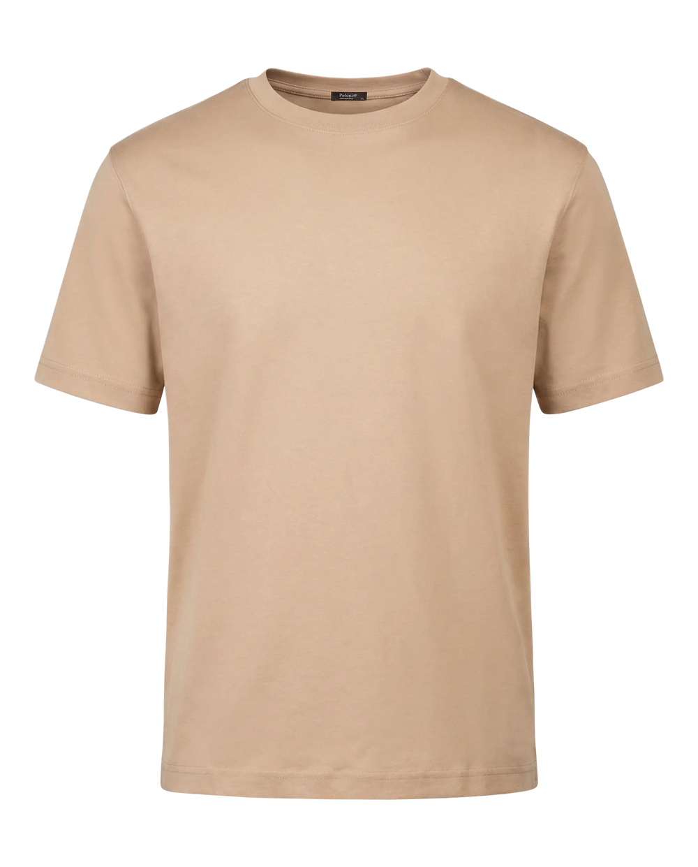 Beige t-shirt on a white background