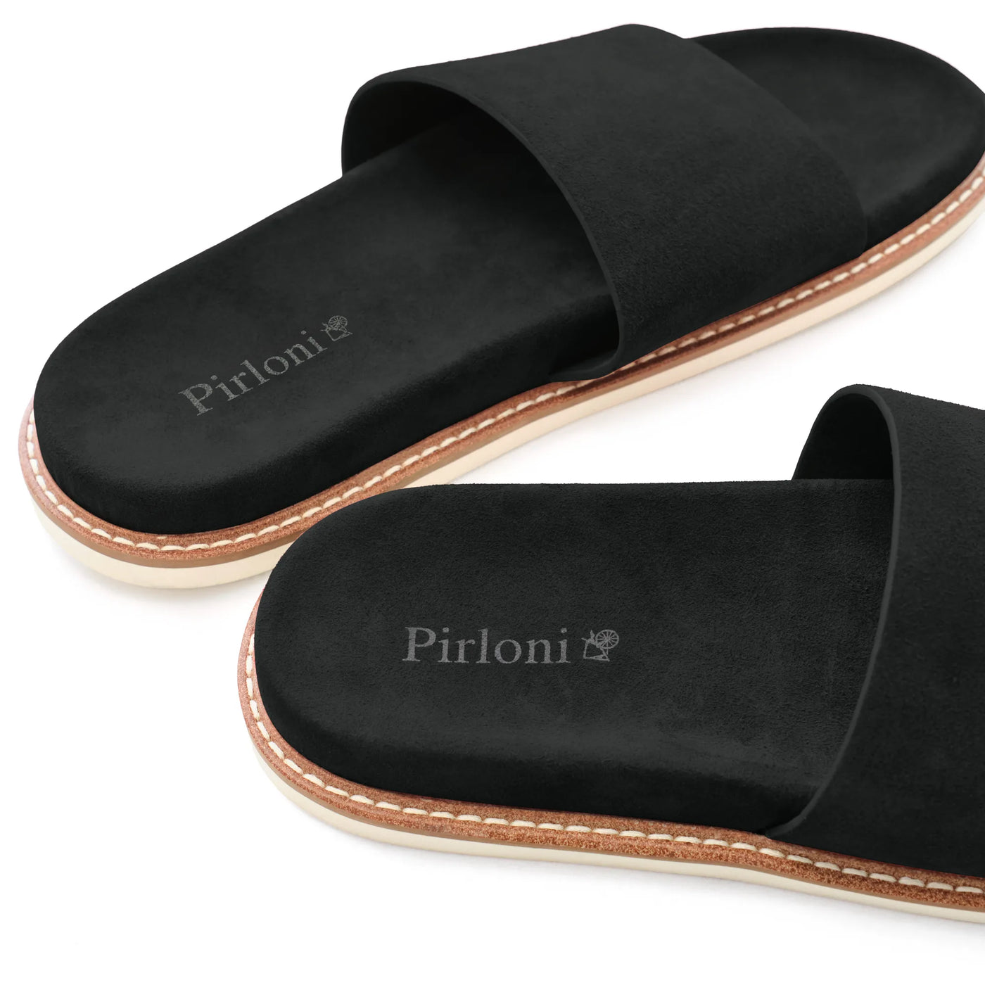 Black Pirloni Slippers for Refined Everyday Comfort
