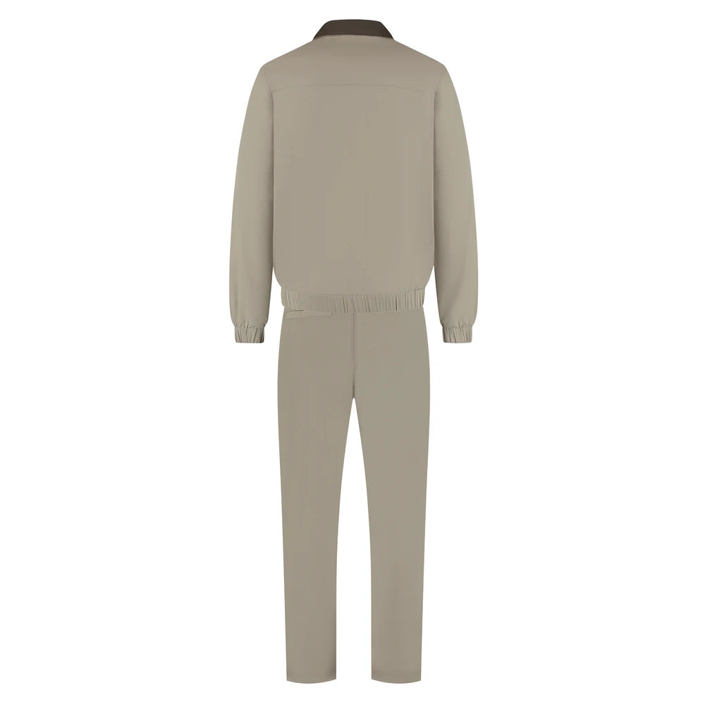 Beige jumpsuit on a white background