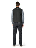 Man wearing a gray sweater and black pants on a white background