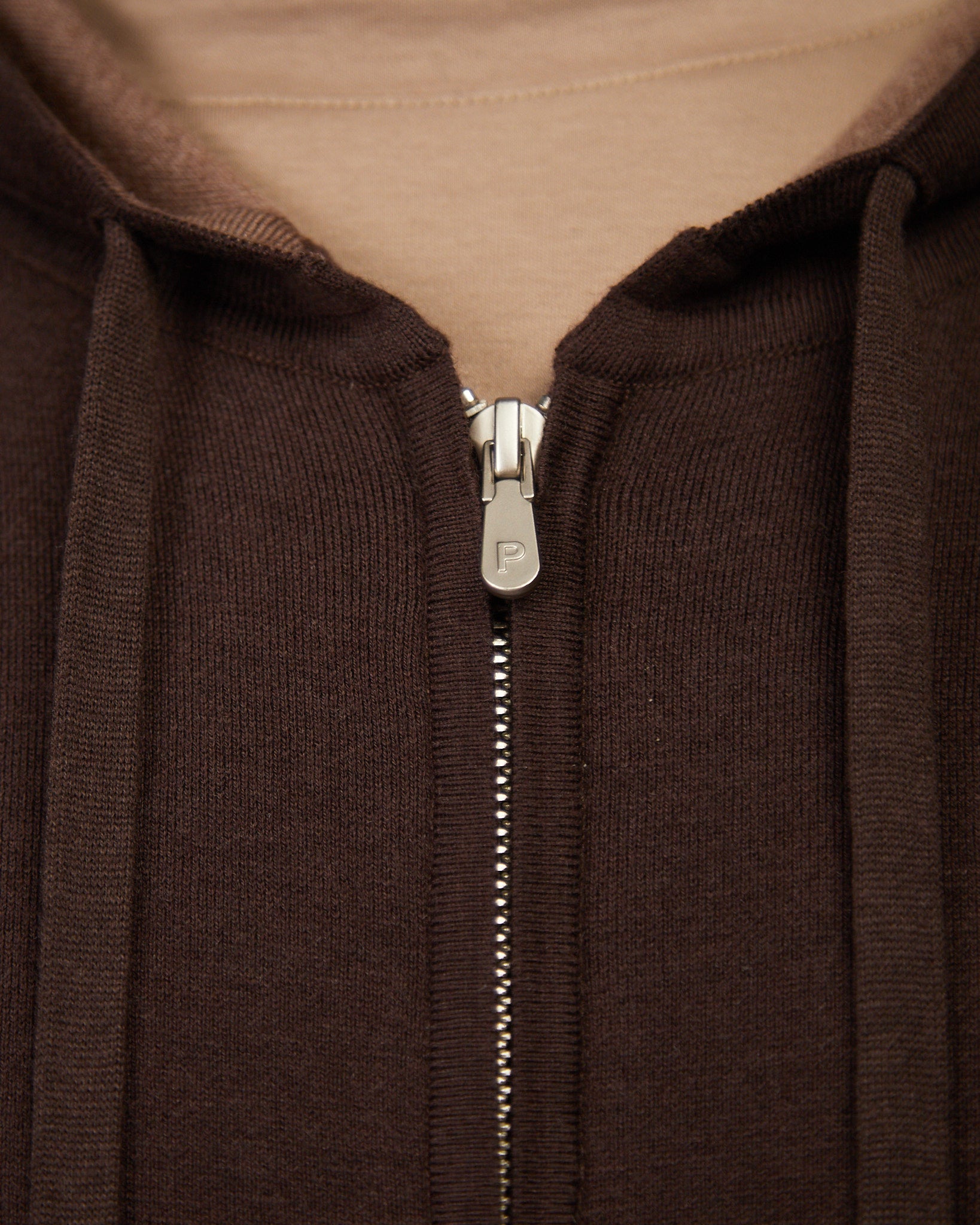 Two Tone Knitwear Tracksuit Dark Brown Beige