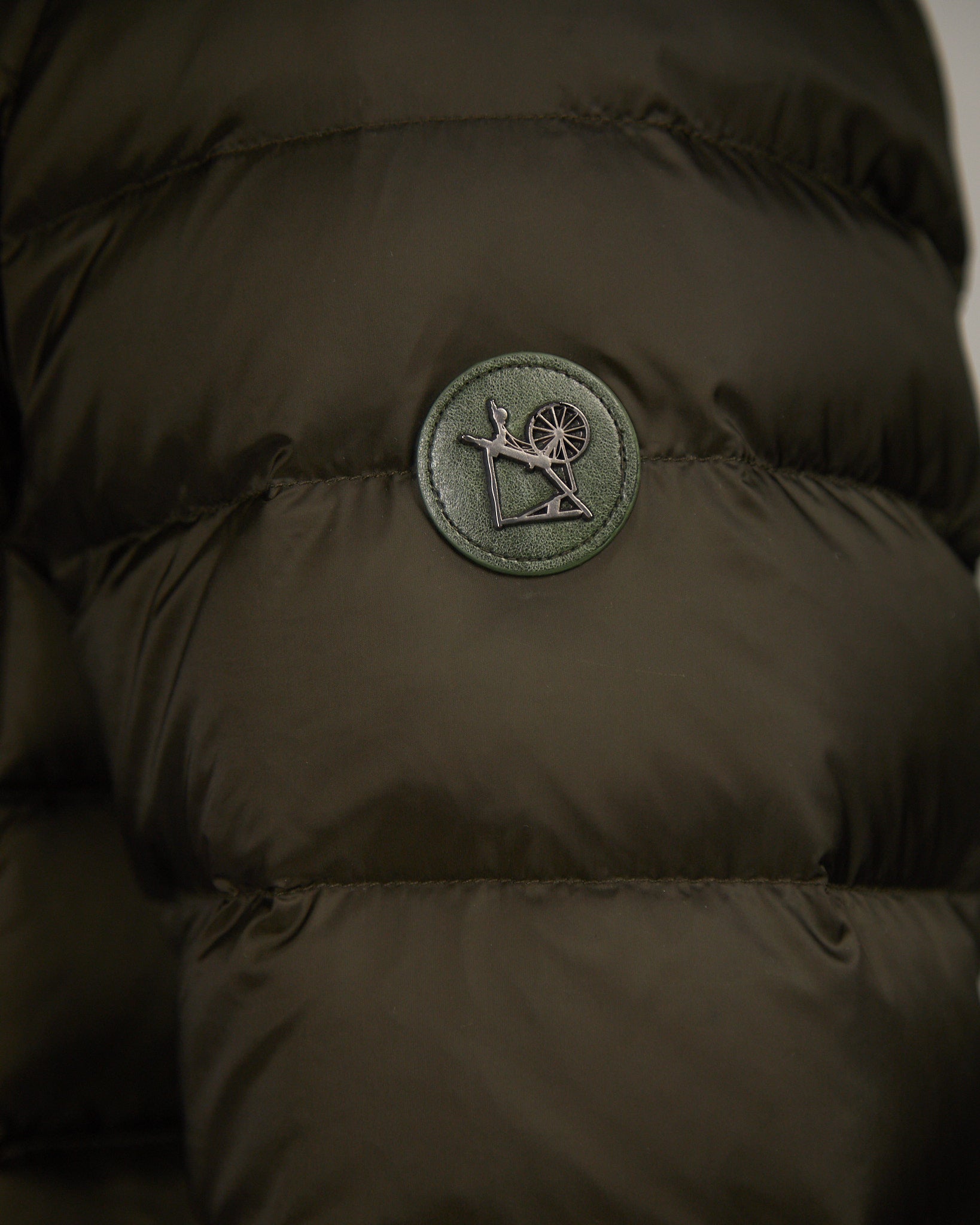 Two Tone Down Jacket Green Brown