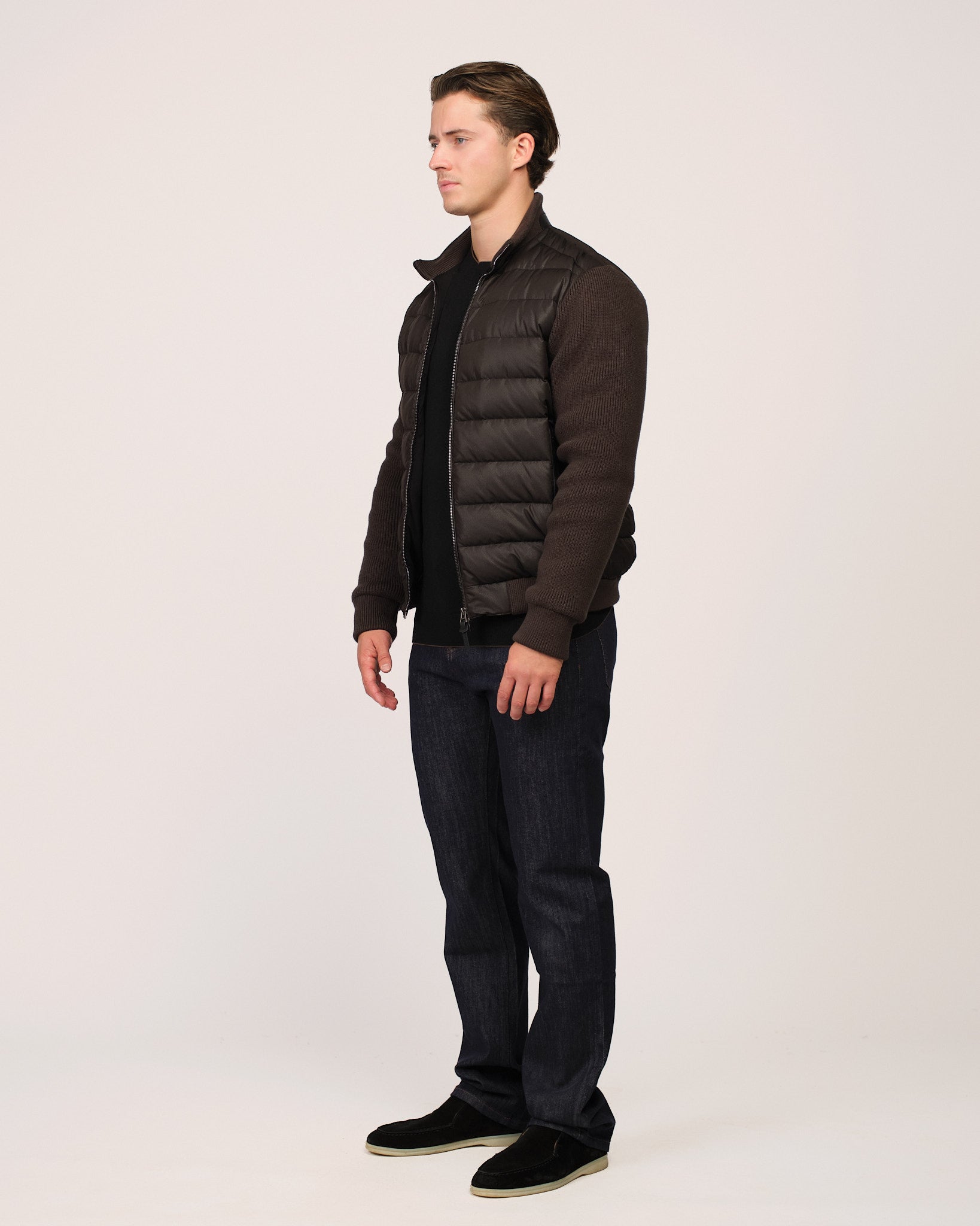 The Knit Sleeve Down Jacket Anthracite