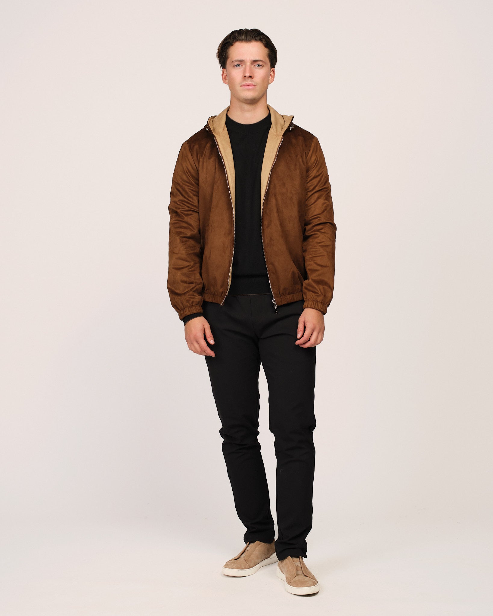 Suede Windbreaker Cognac