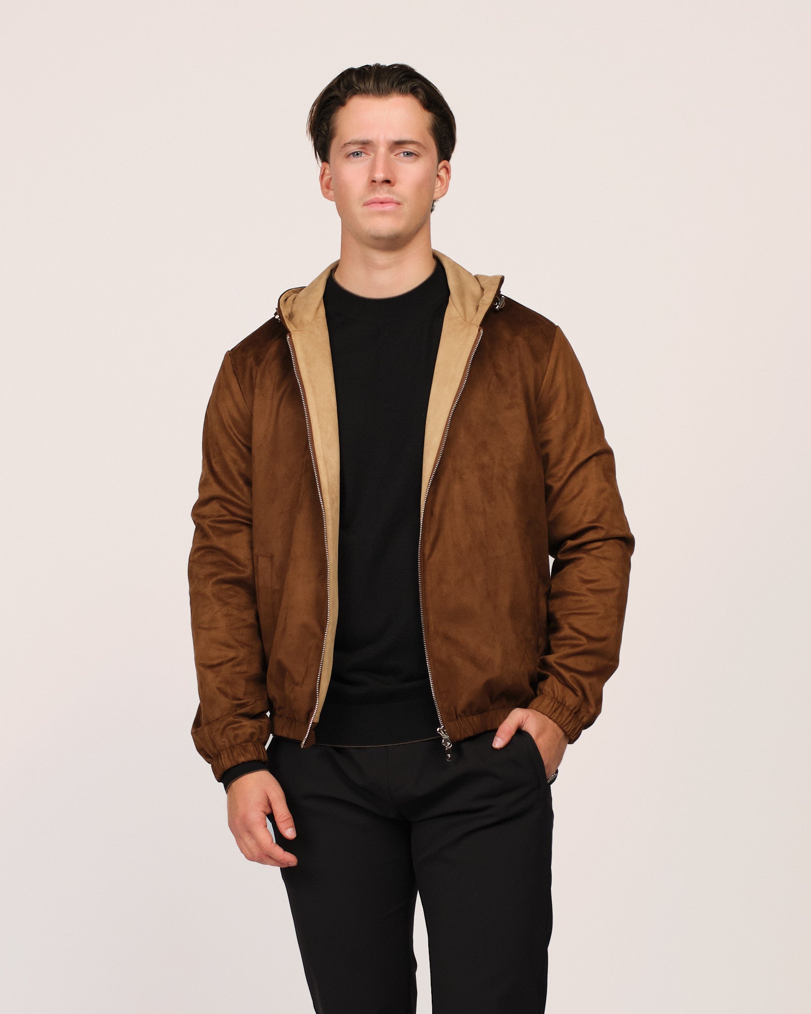 Suede Windbreaker Cognac