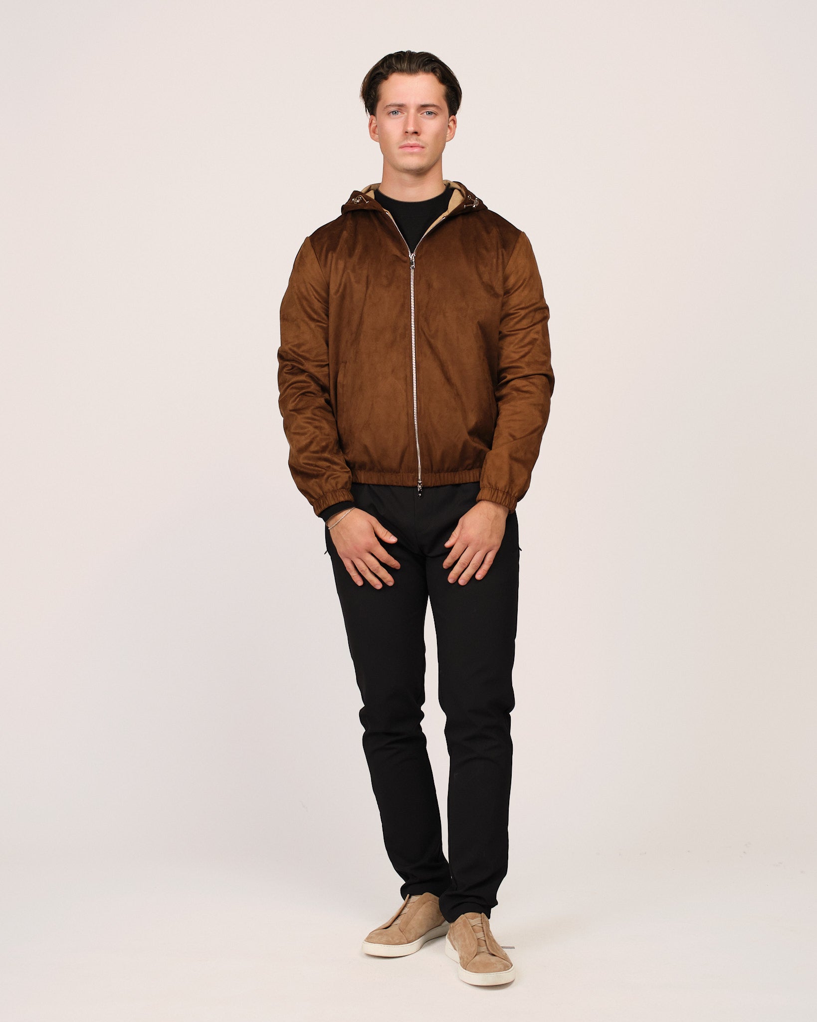 Suede Windbreaker Cognac