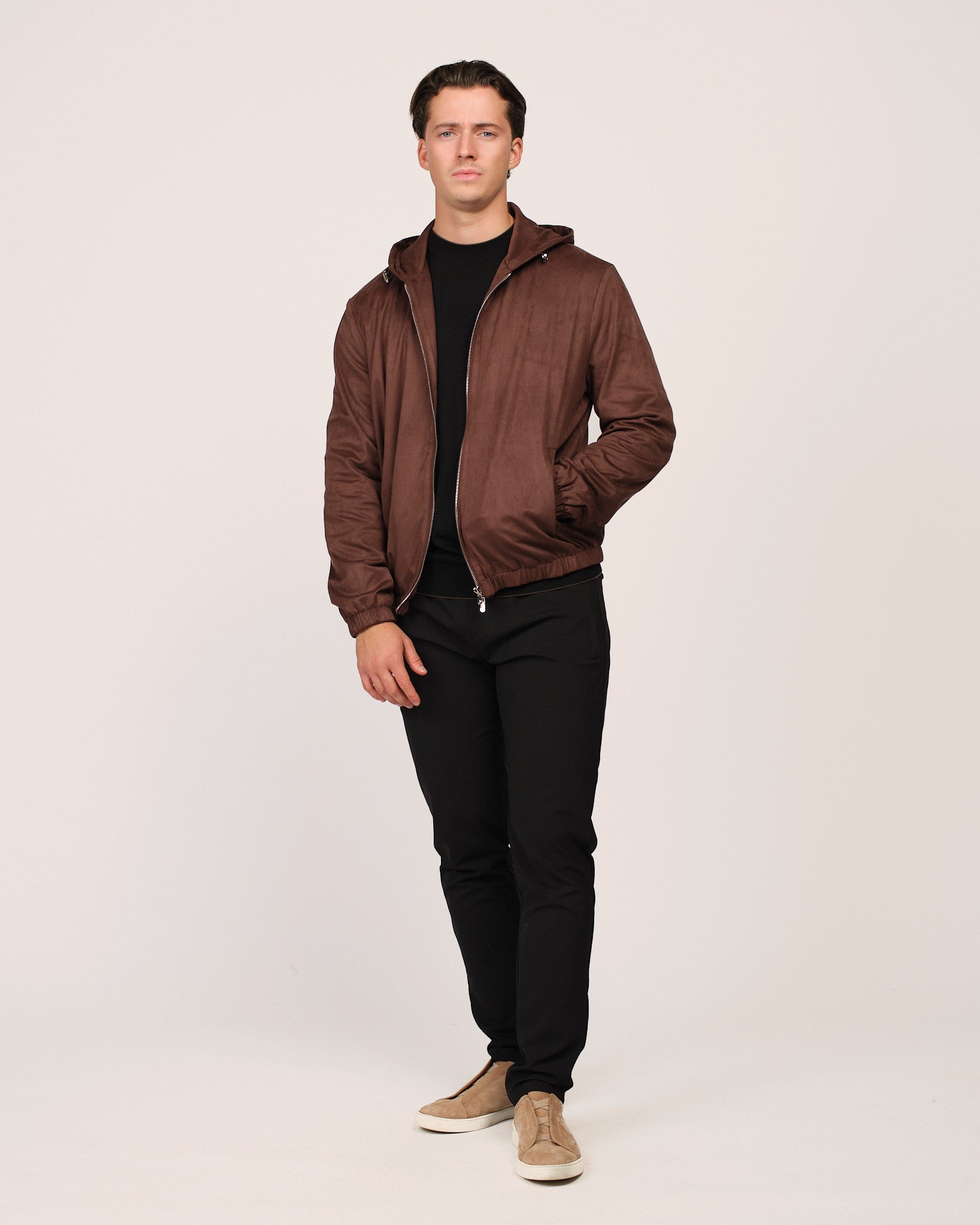 Suede Windbreaker Burgundy